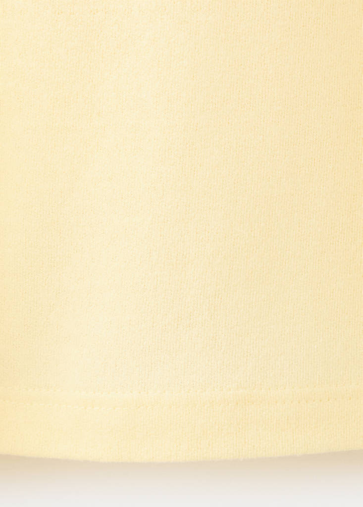 Relaxed fit cotton-linen blend T-shirt — Pastel Yellow