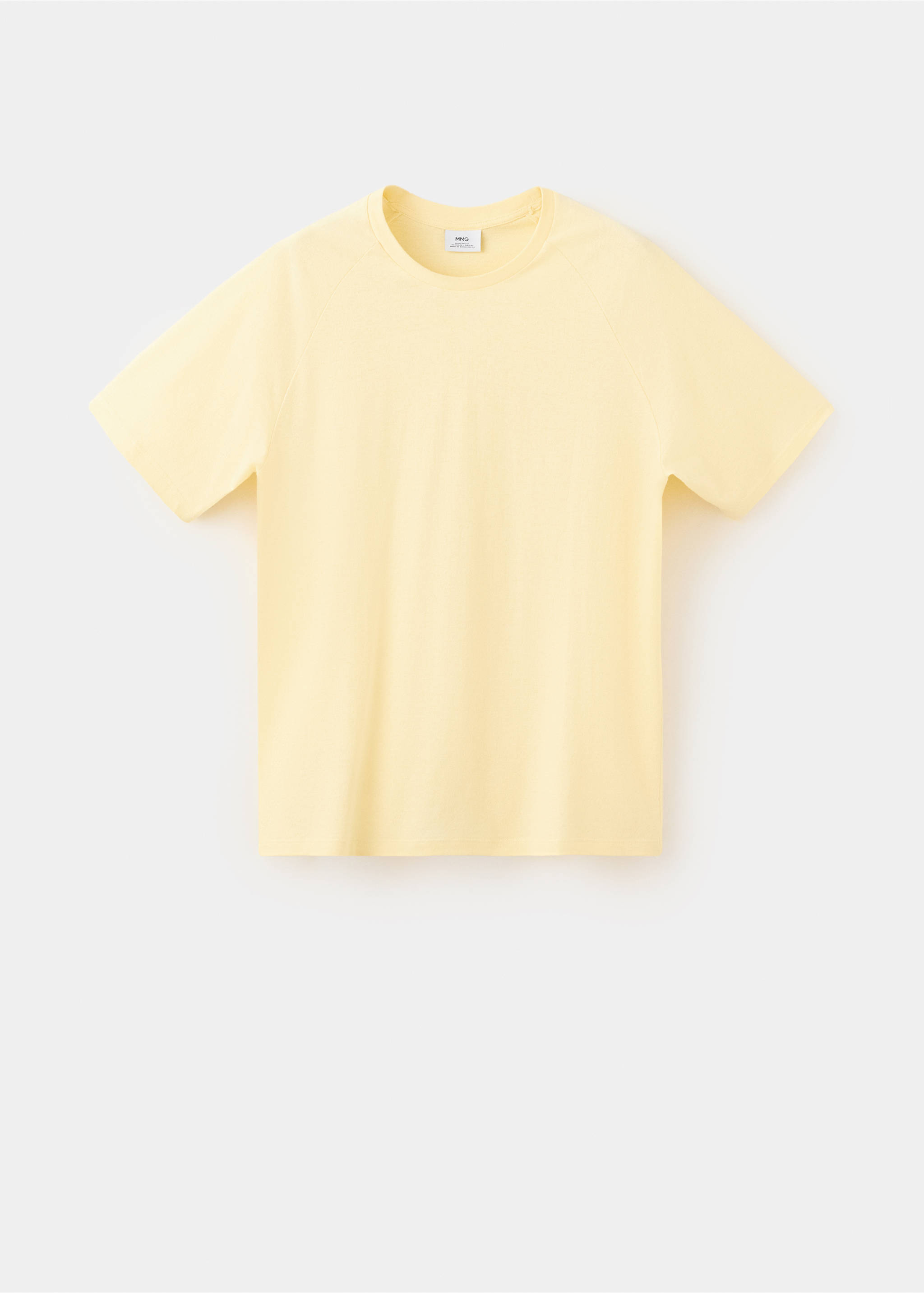 Relaxed fit cotton-linen blend T-shirt - Article without model, Pastel Yellow. Ref: 37062898-00.