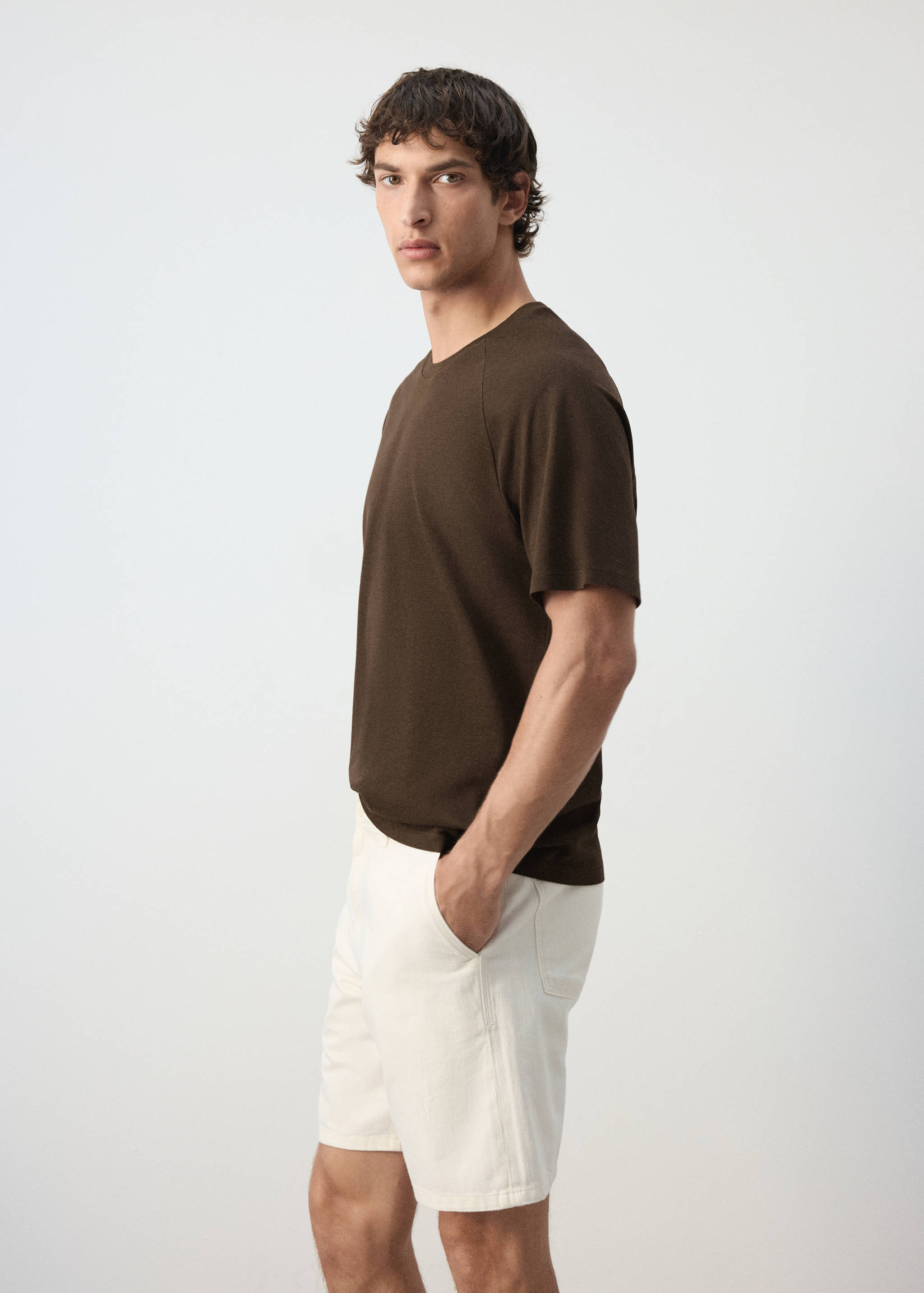 Relaxed fit cotton-linen blend T-shirt - Details of the article 2