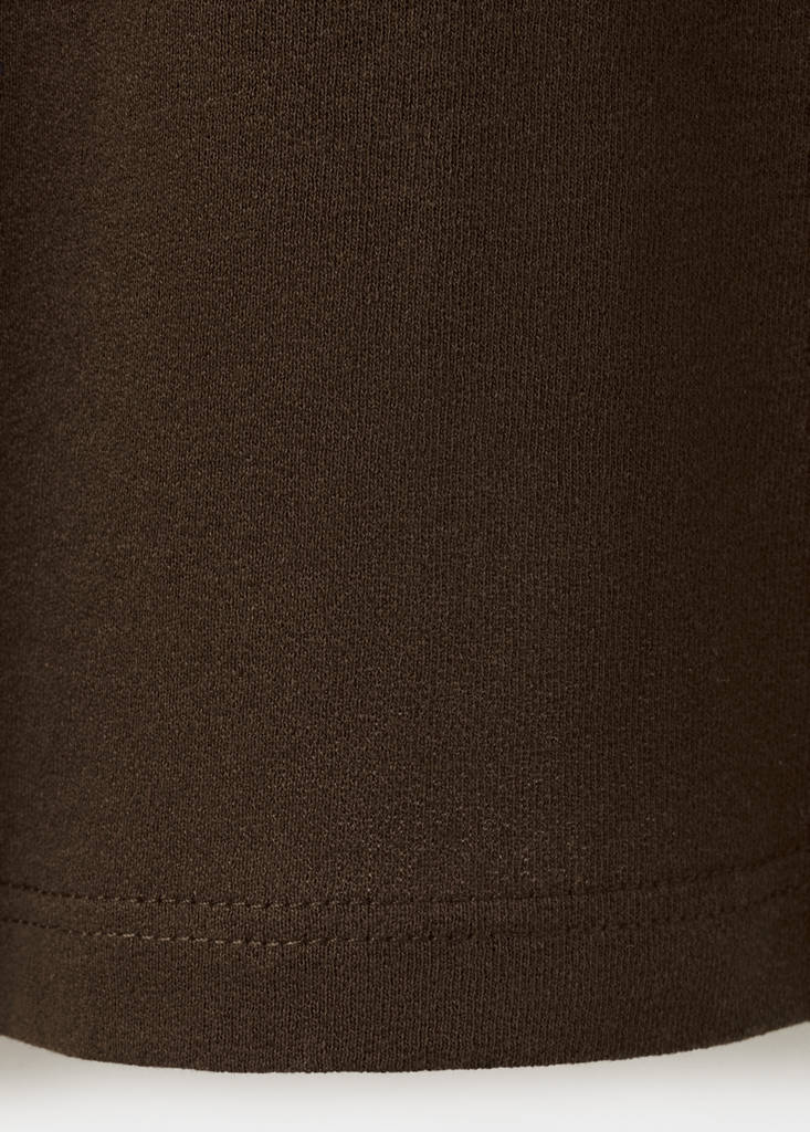 Relaxed fit cotton-linen blend T-shirt — Chocolate