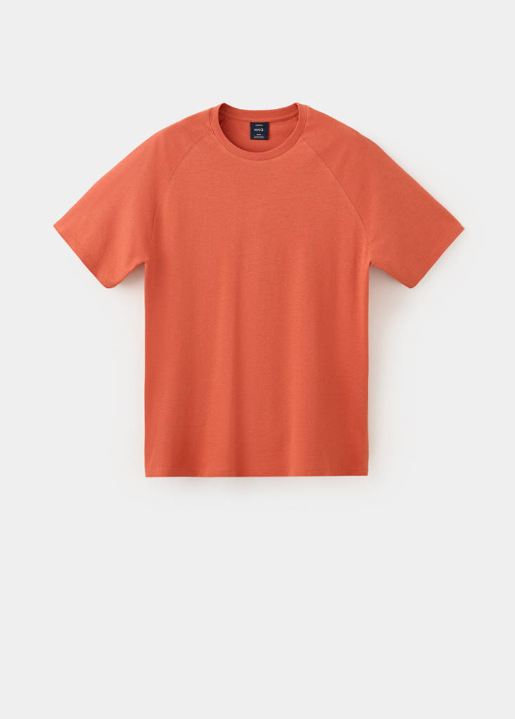 Relaxed fit cotton-linen blend T-shirt — Medium Pink