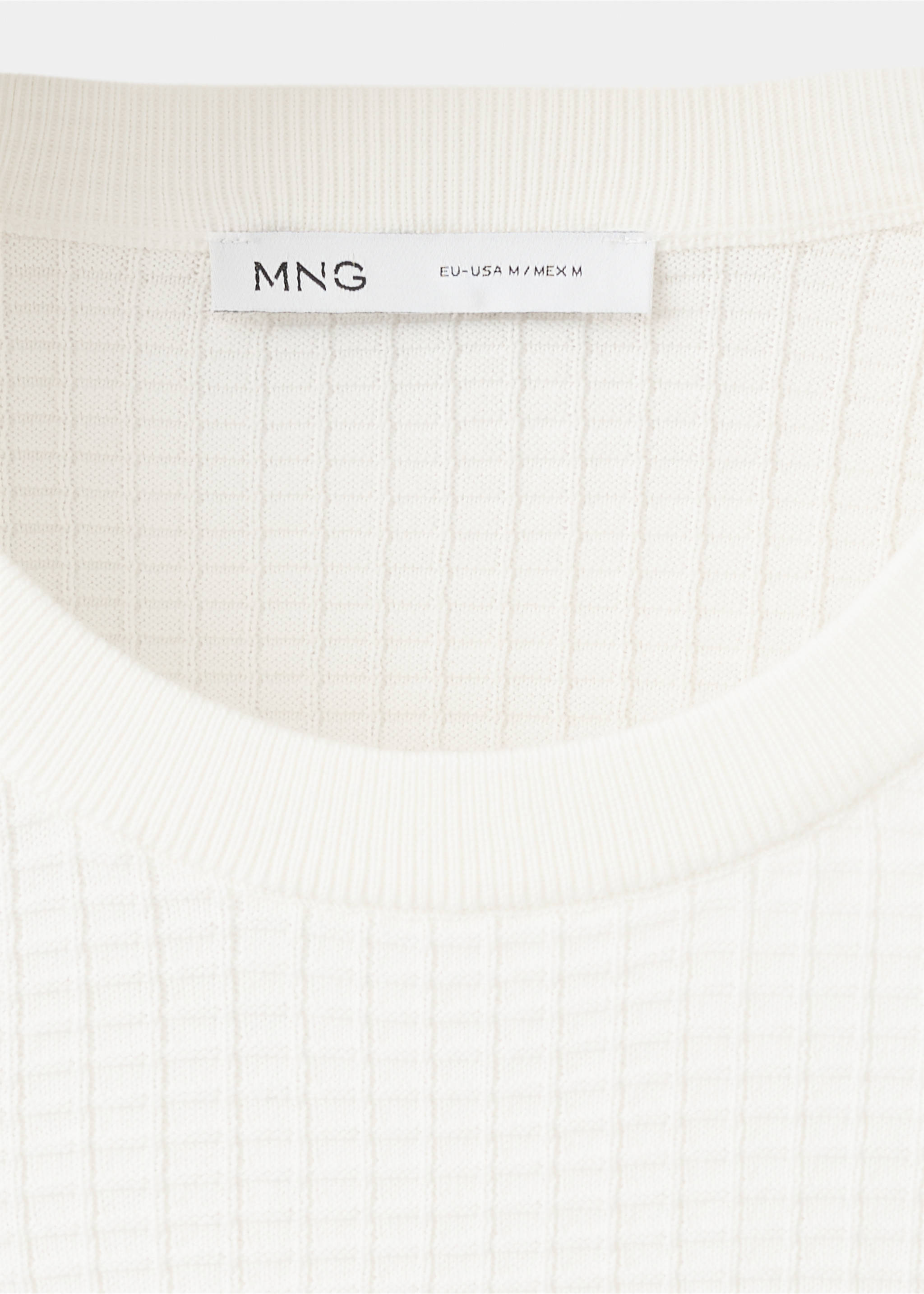 100% cotton knitted t-shirt - Details of the article 8, Off White. Ref: 37062899-00.