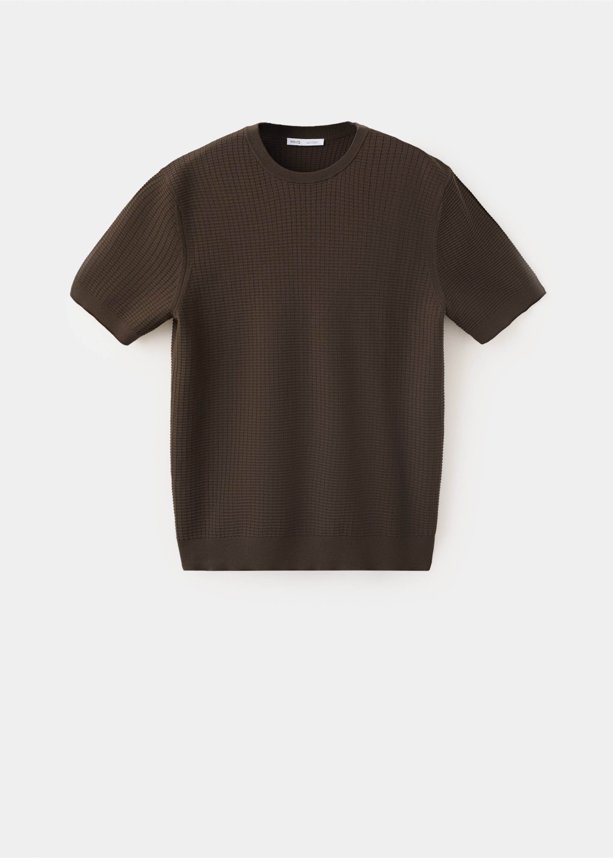 100% cotton knitted t-shirt - Article without model, Brown. Ref: 37062899-00.