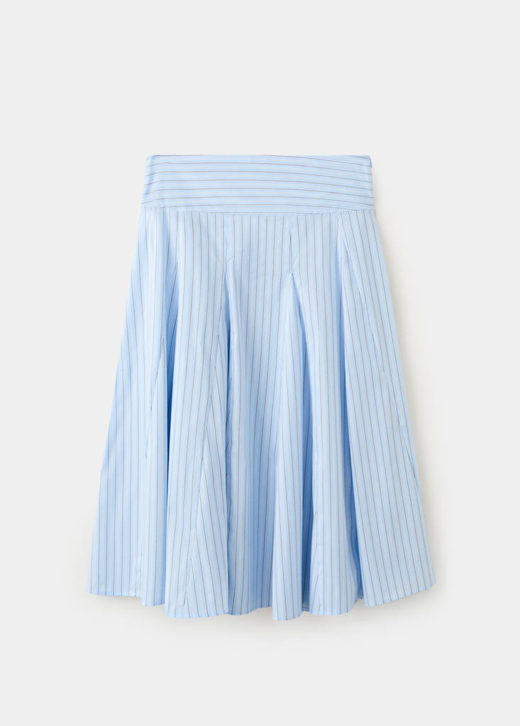 Printed godets skirt — Sky Blue