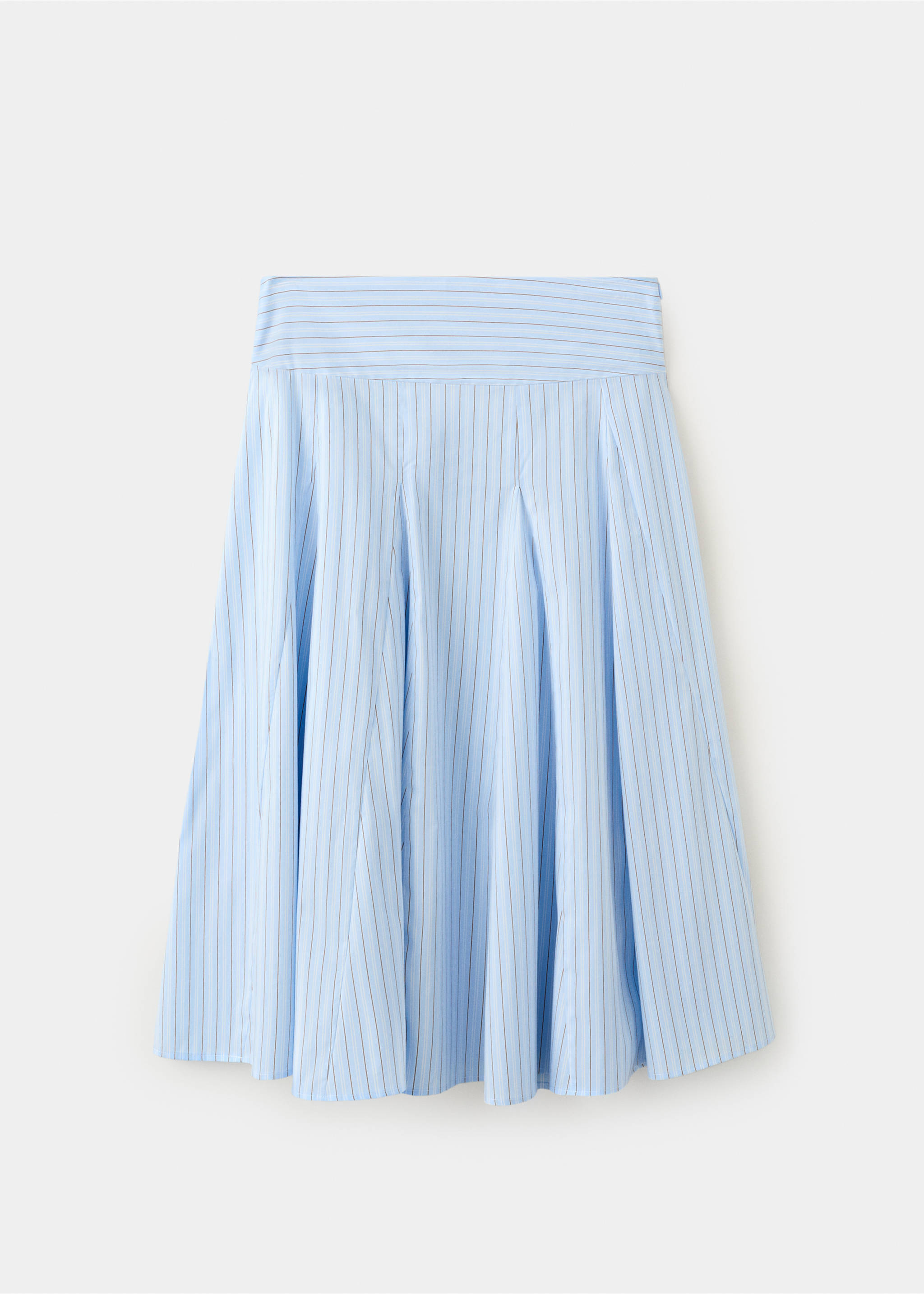 Jupe midi rayures - Article sans modèle, Bleu ciel. Ref: 37062901-00.