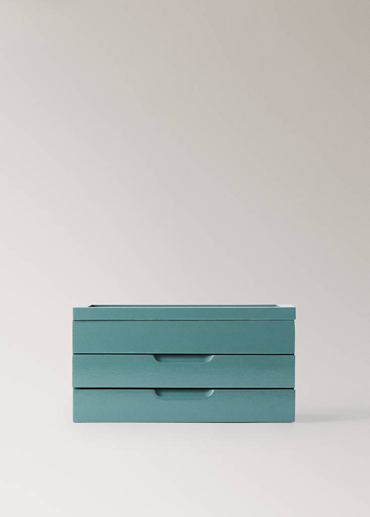 Medium wooden jewelry box — Emerald Green