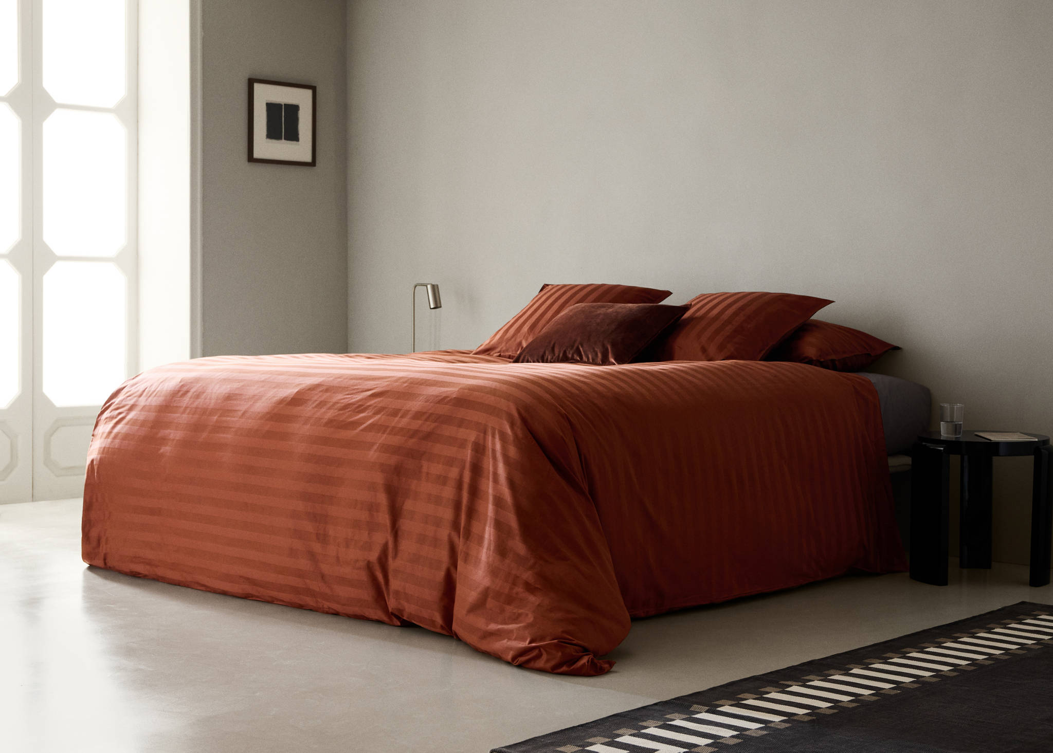 300 thread count satin striped duvet cover for a 150/160 cm bed - General plane