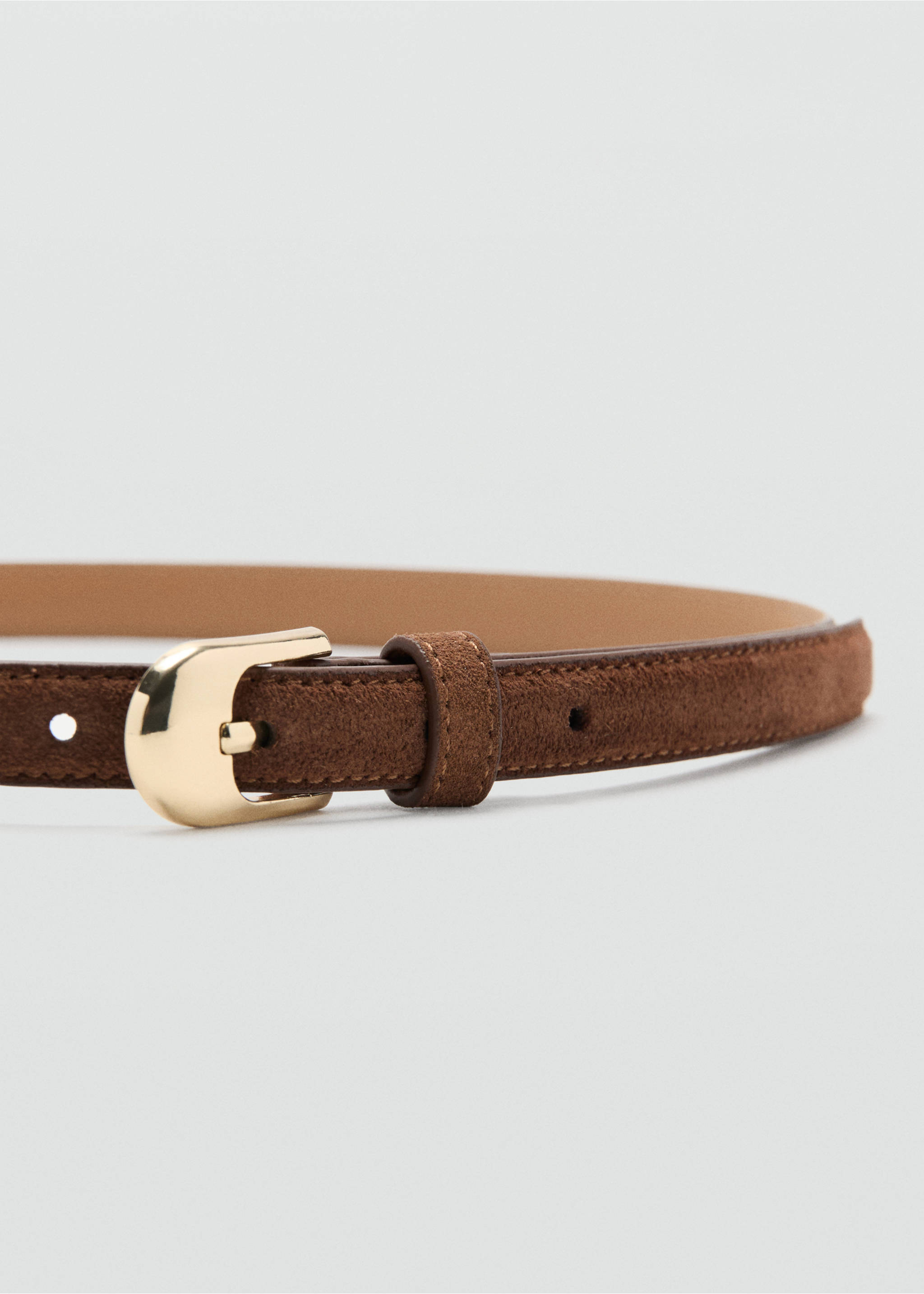 100% bovine leather belt - Medium plane, Brown. Ref: 37062906-00.