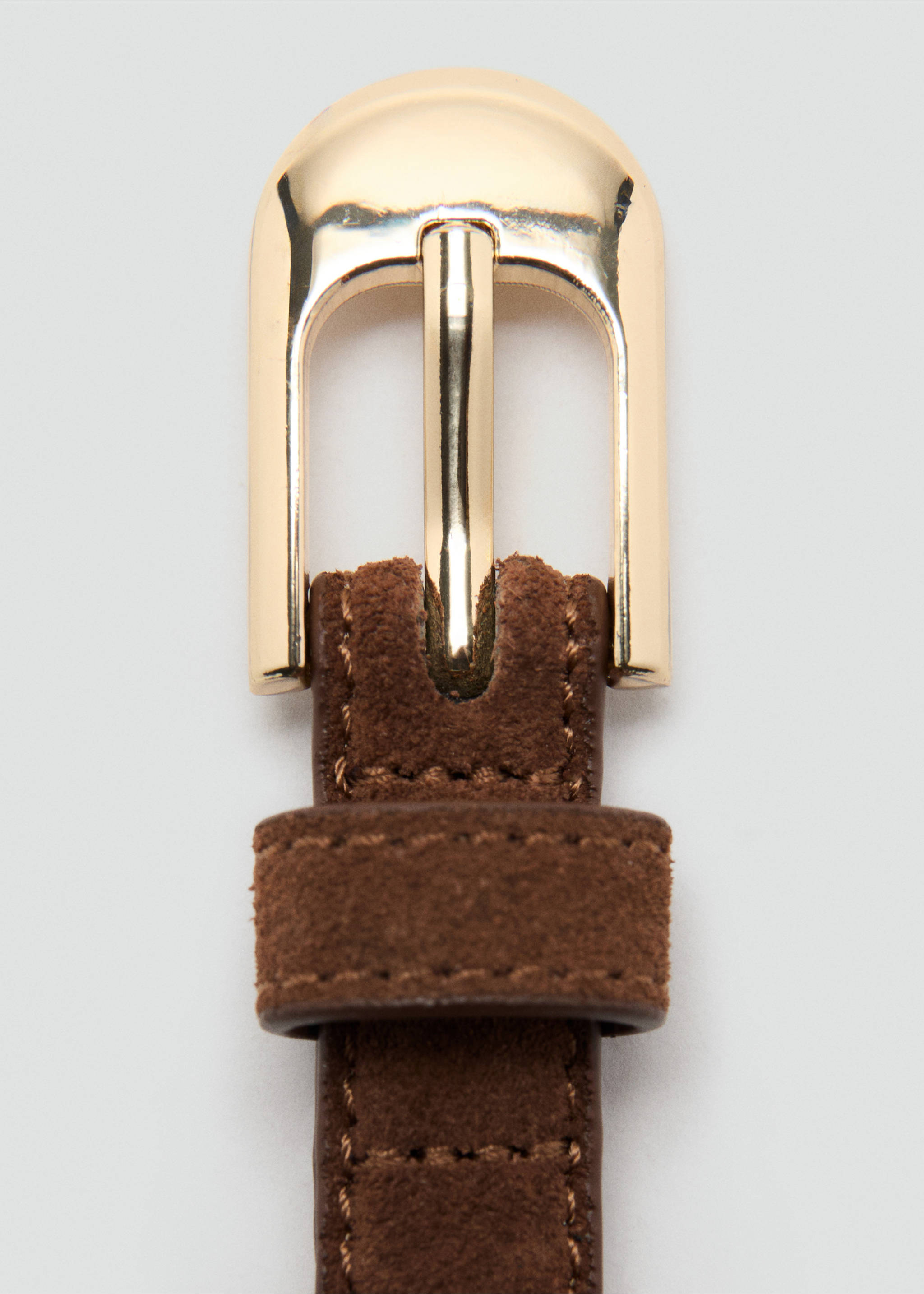 100% bovine leather belt - Details of the article 1, Brown. Ref: 37062906-00.