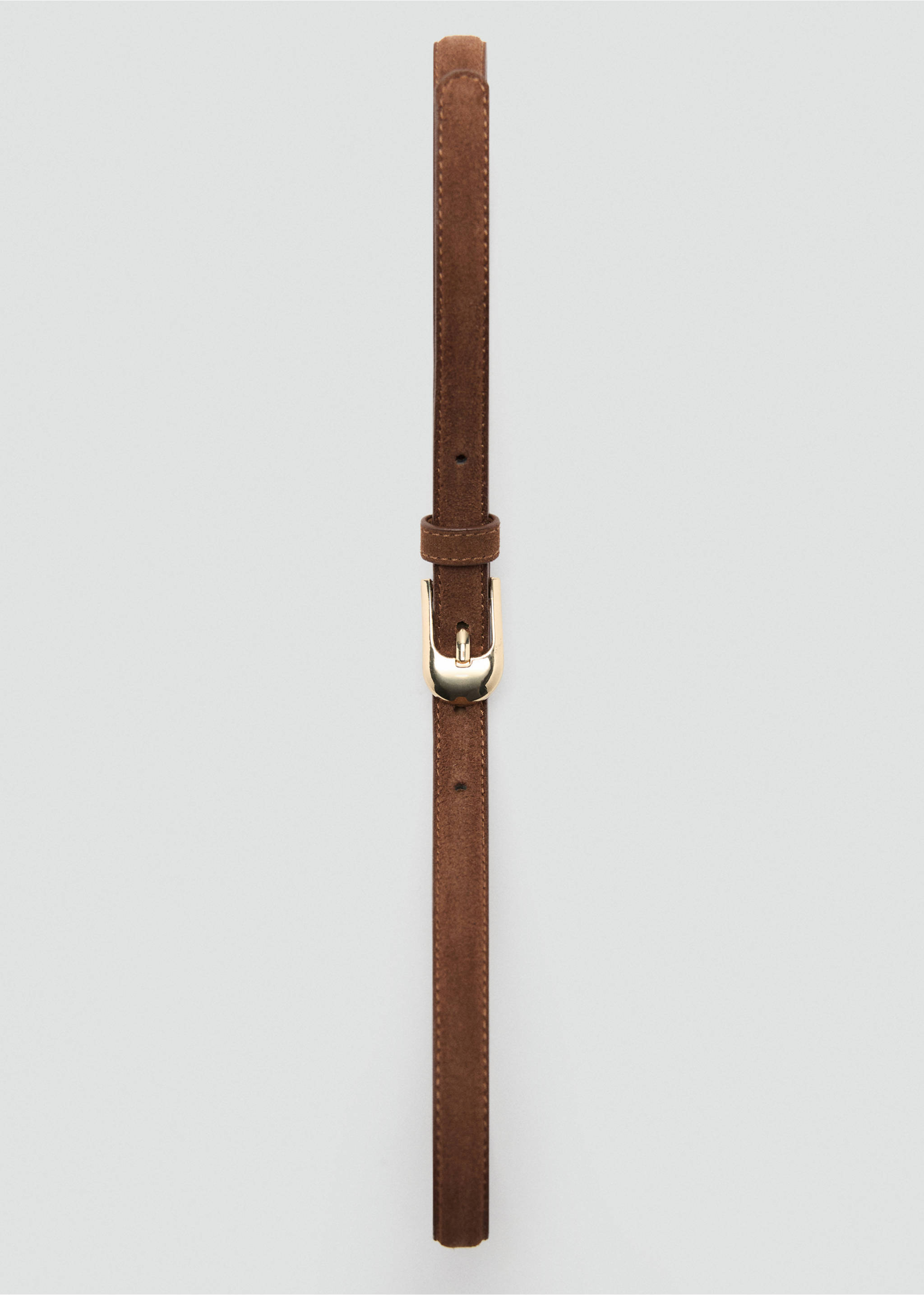 100% bovine leather belt - Details of the article 2, Brown. Ref: 37062906-00.