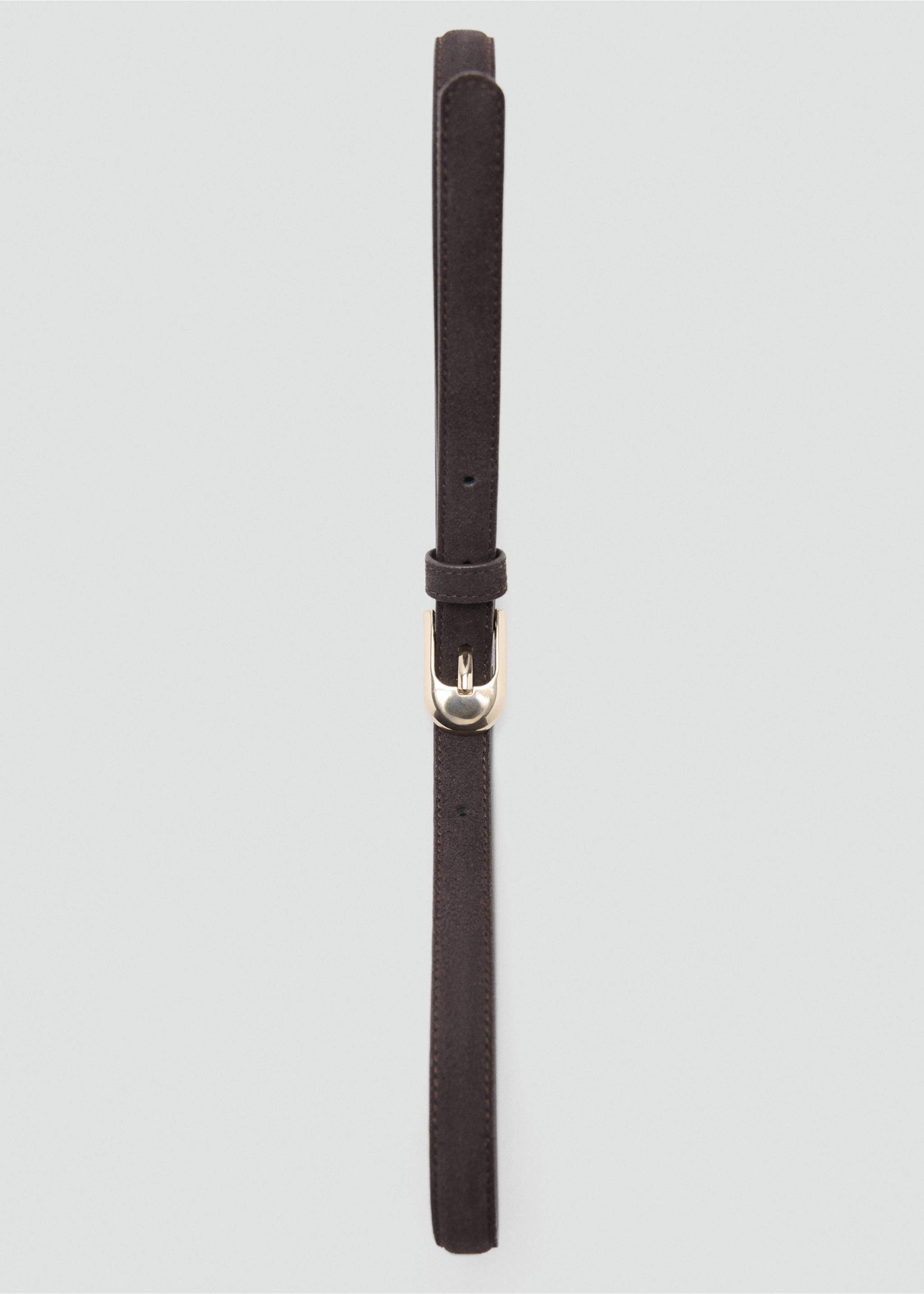 100% bovine leather belt - Details of the article 2, Chocolate. Ref: 37062906-00.