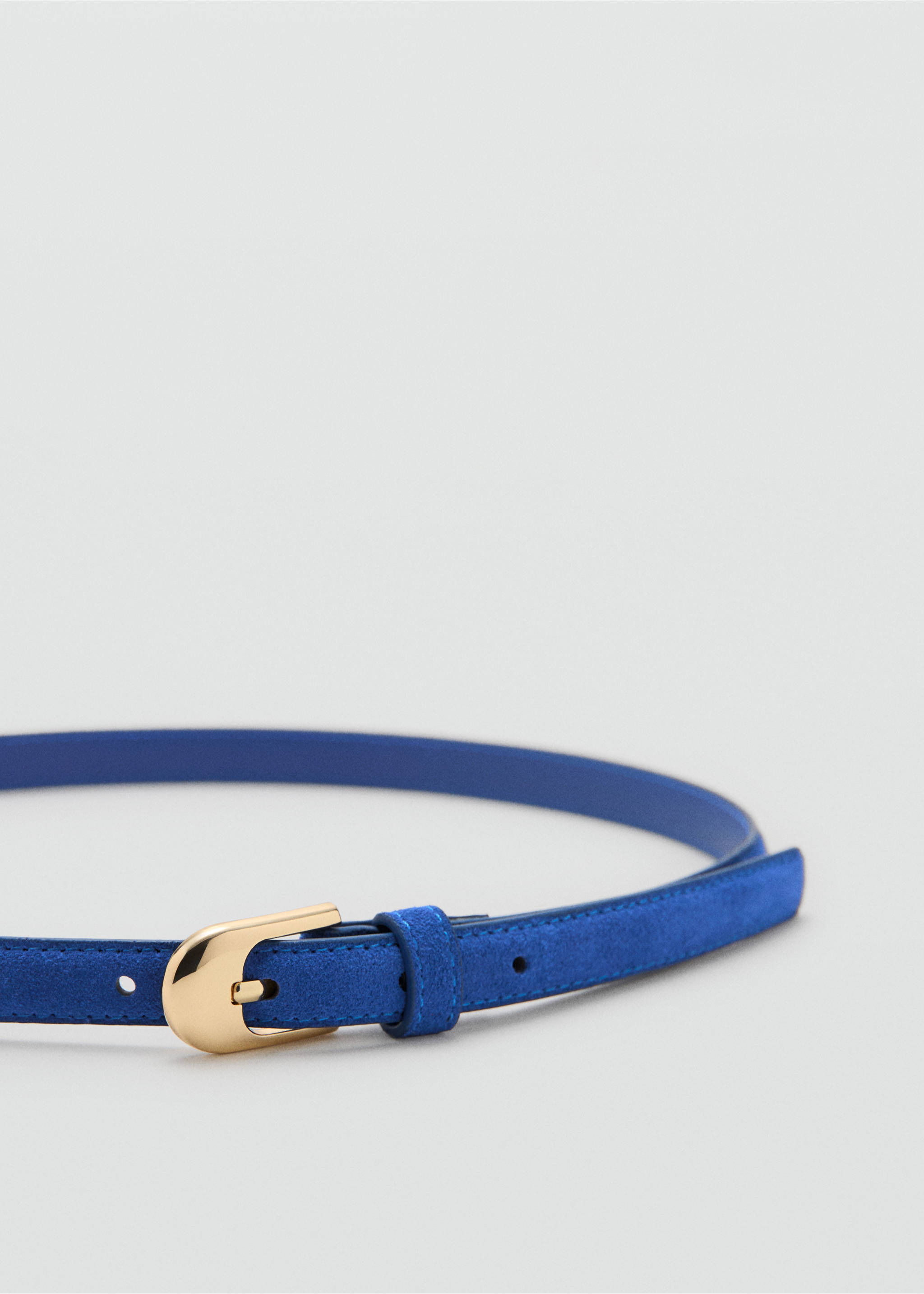 100% bovine leather belt - Medium plane, Blue. Ref: 37062906-00.