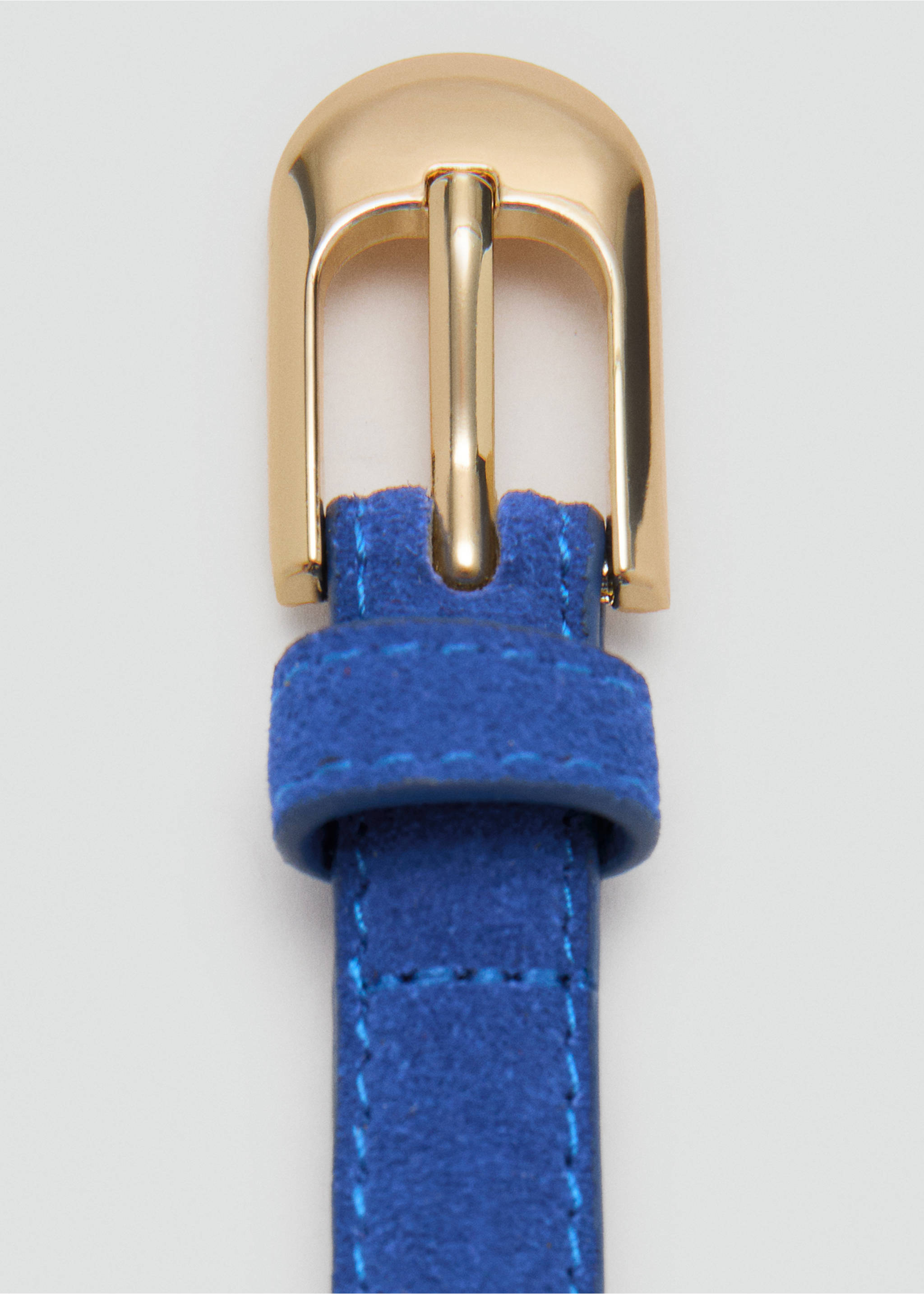 100% bovine leather belt - Details of the article 1, Blue. Ref: 37062906-00.