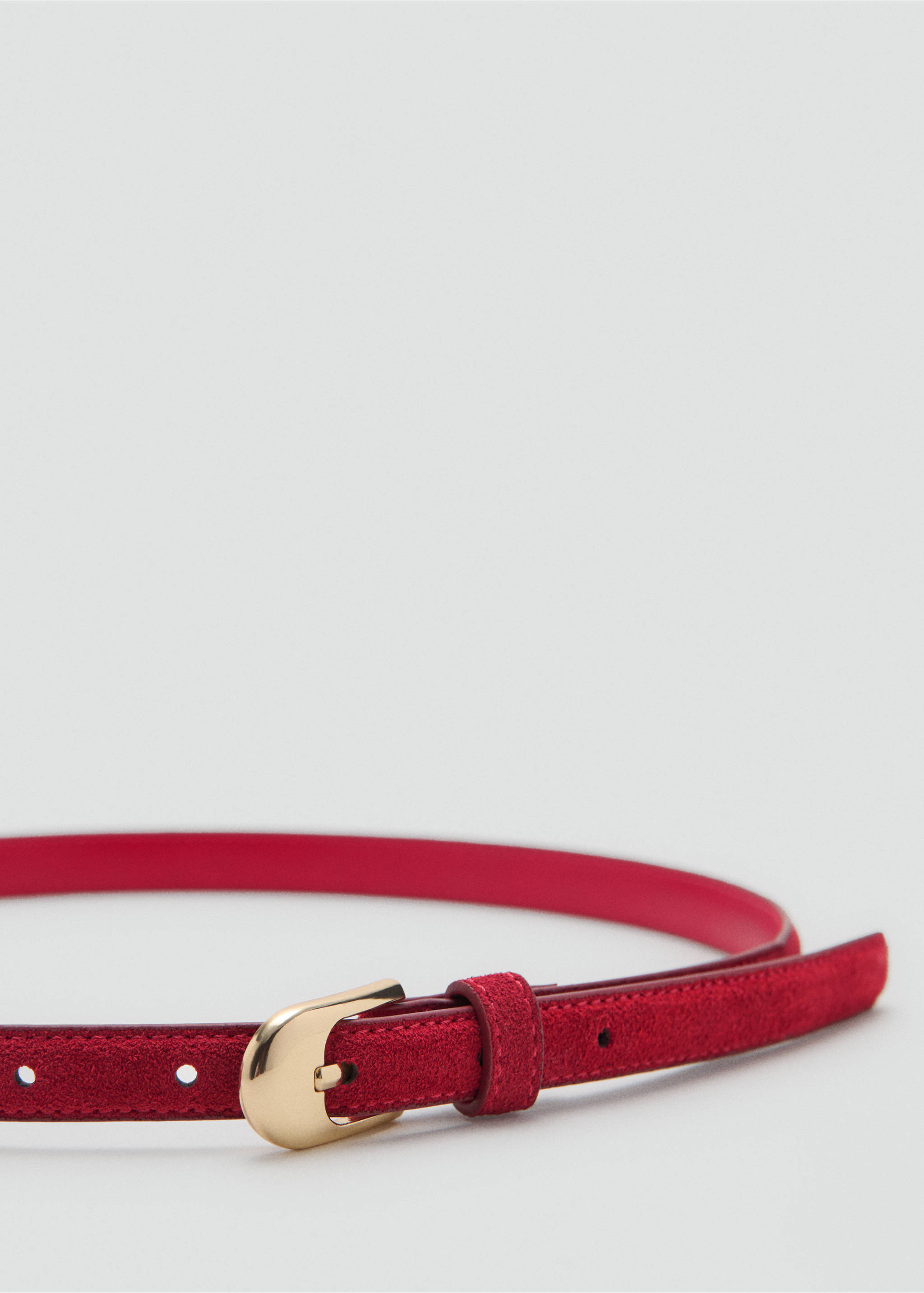 100% bovine leather belt - Medium plane, Red. Ref: 37062906-00.