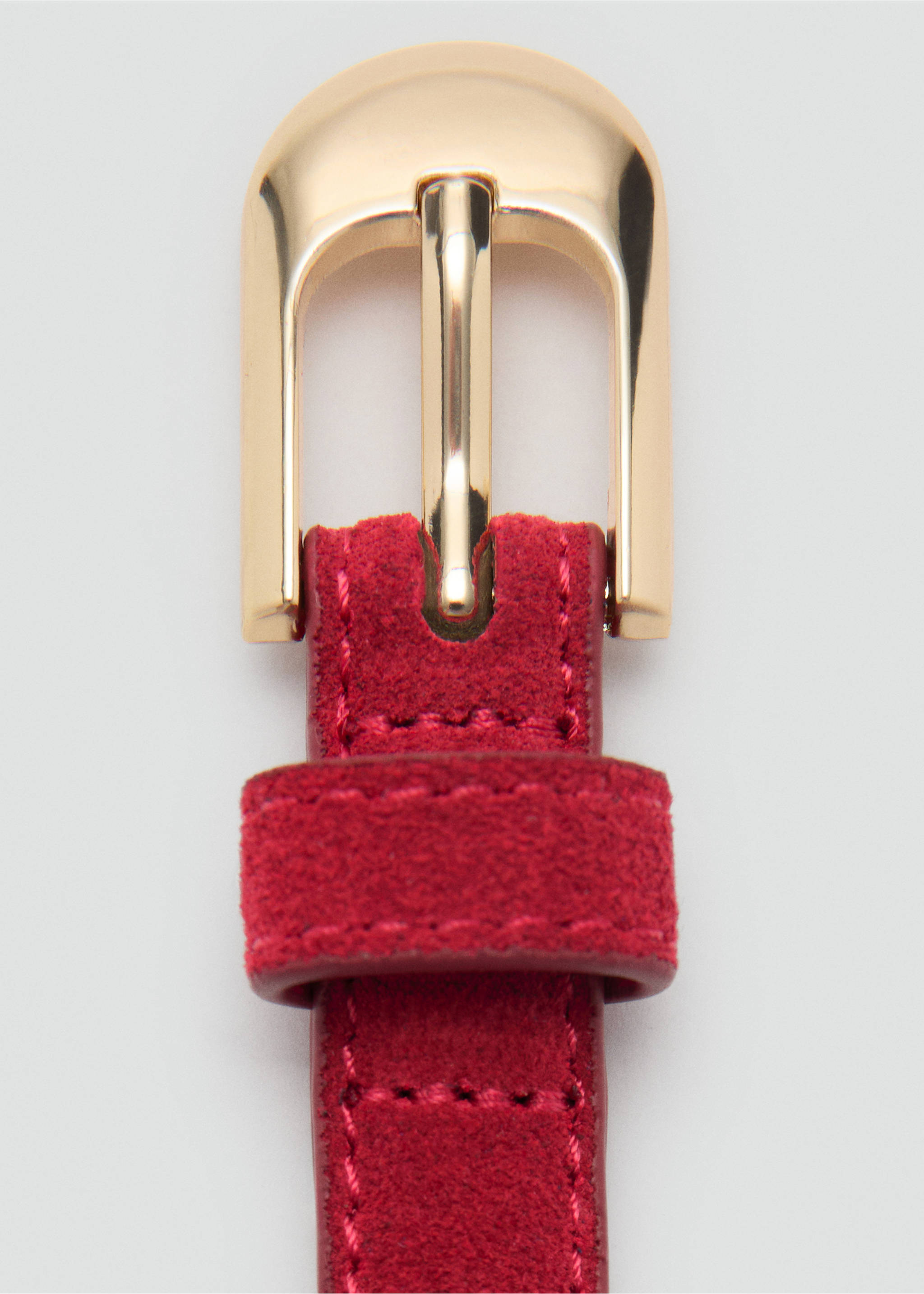 100% bovine leather belt - Details of the article 1, Red. Ref: 37062906-00.