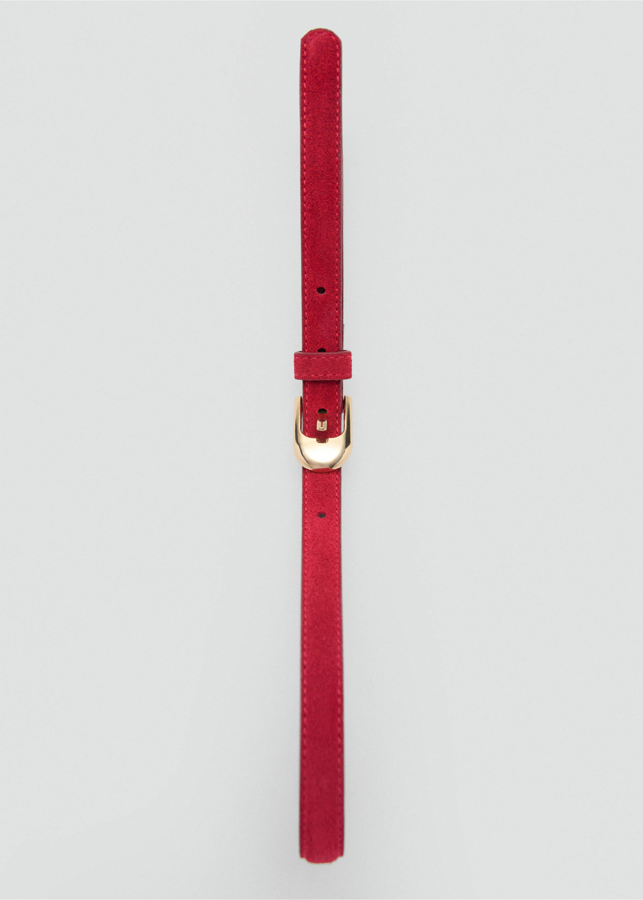 100% bovine leather belt - Details of the article 2, Red. Ref: 37062906-00.