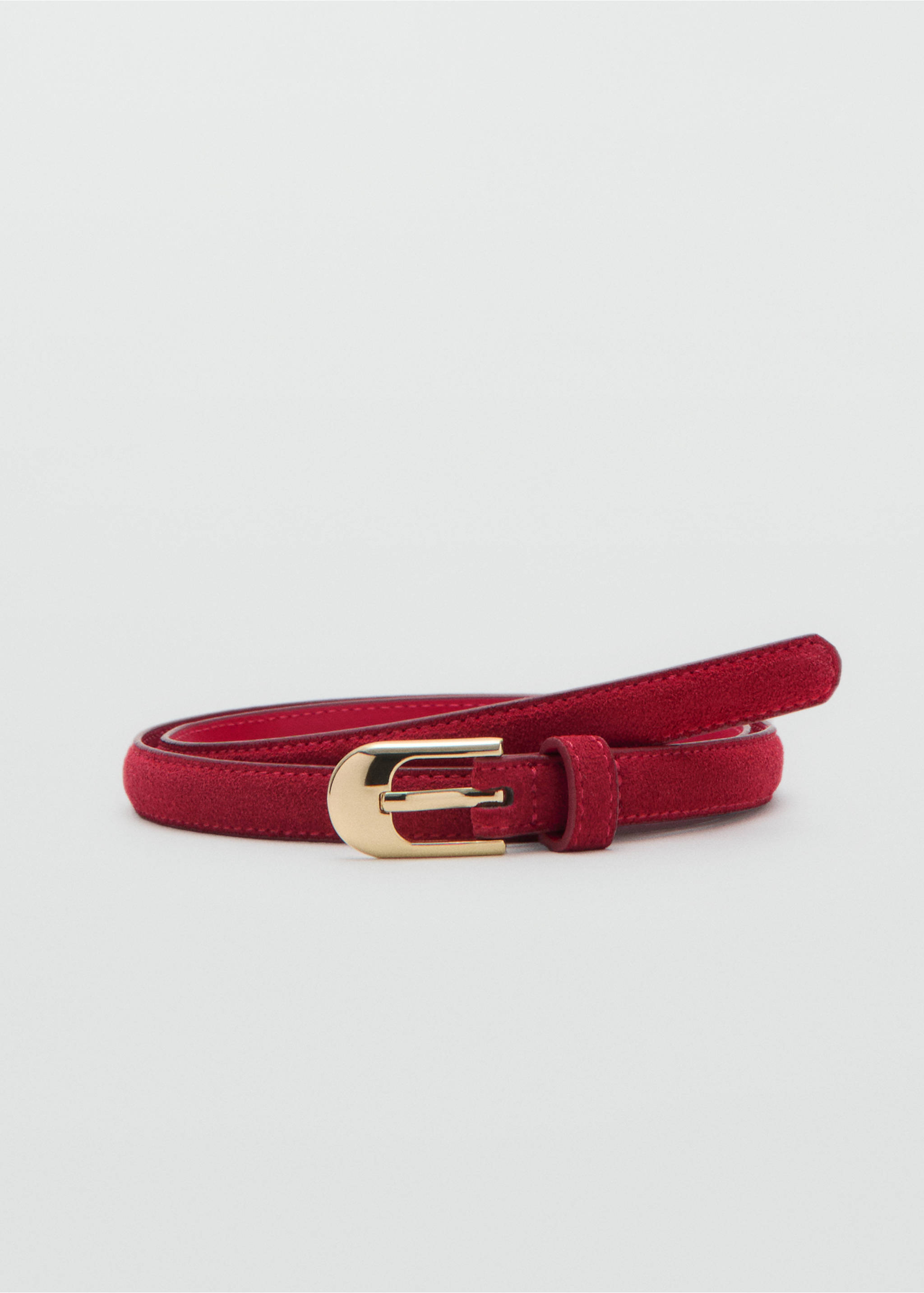 100% bovine leather belt - Article without model, Red. Ref: 37062906-00.