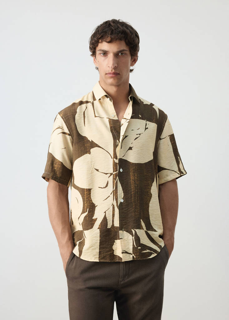 Printed relaxed fit shirt — Vanilla