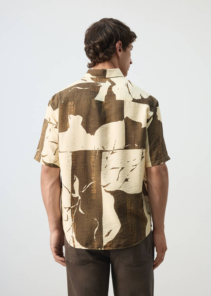 Printed relaxed fit shirt — Vanilla