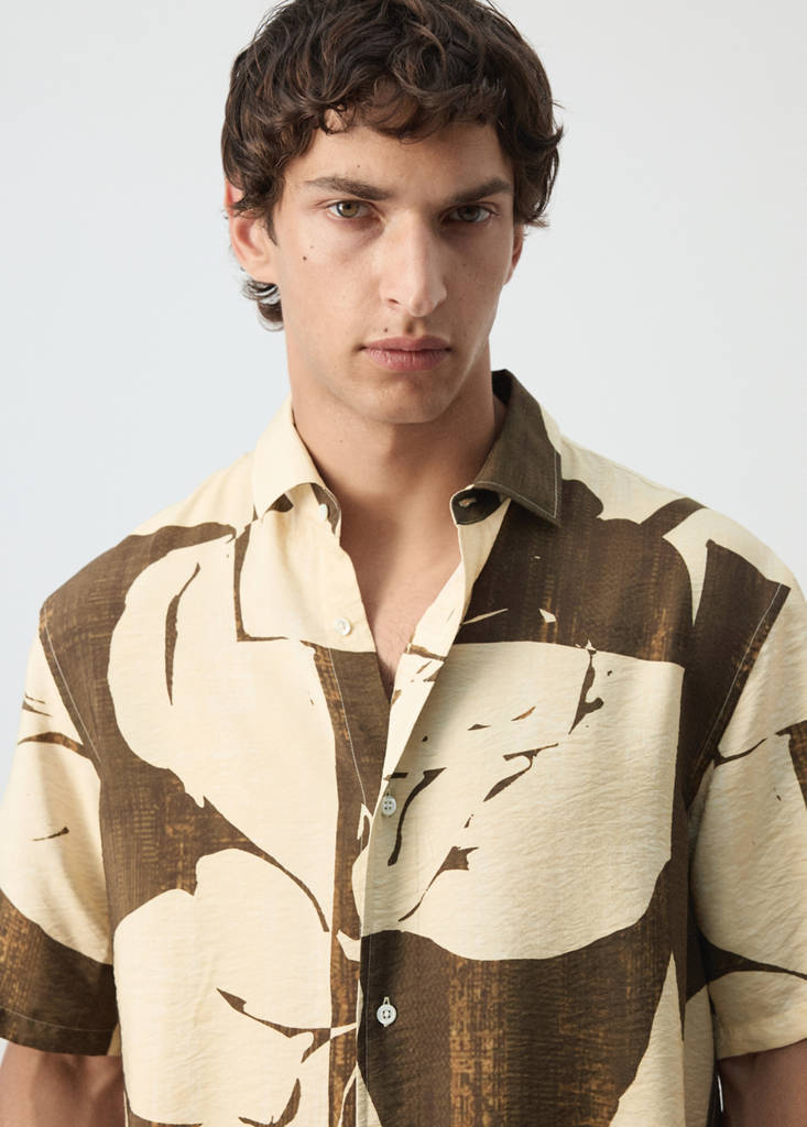 Printed relaxed fit shirt — Vanilla