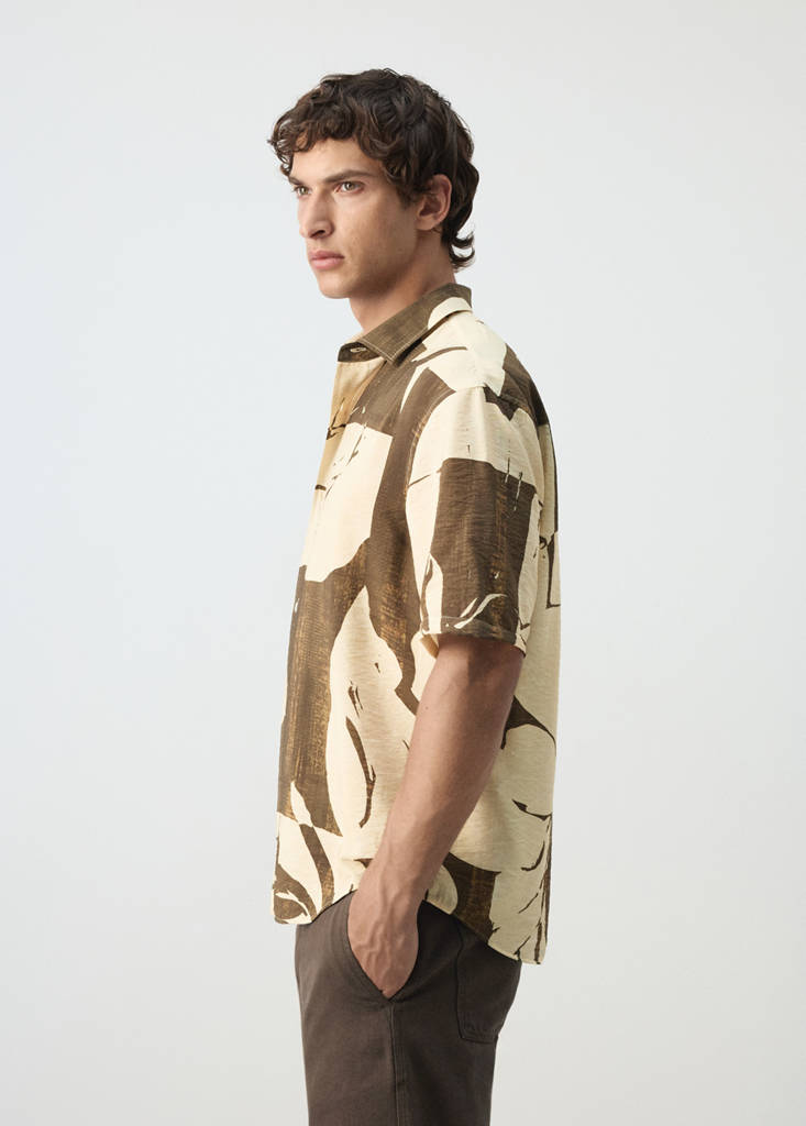 Printed relaxed fit shirt — Vanilla