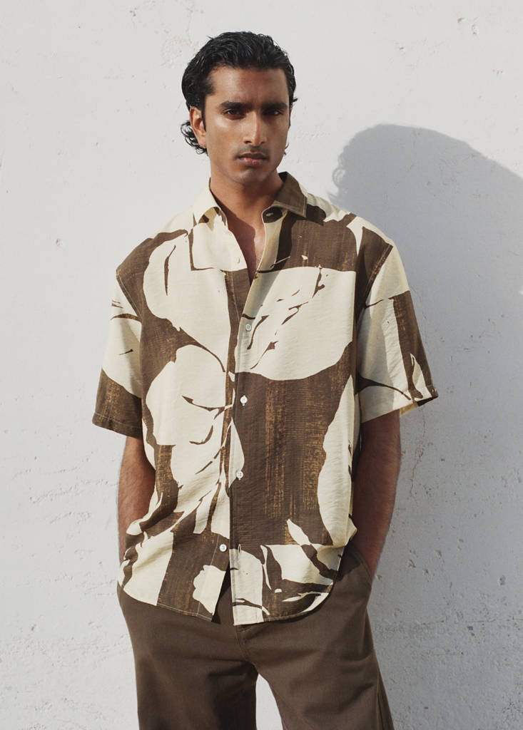 Printed relaxed fit shirt — Vanilla