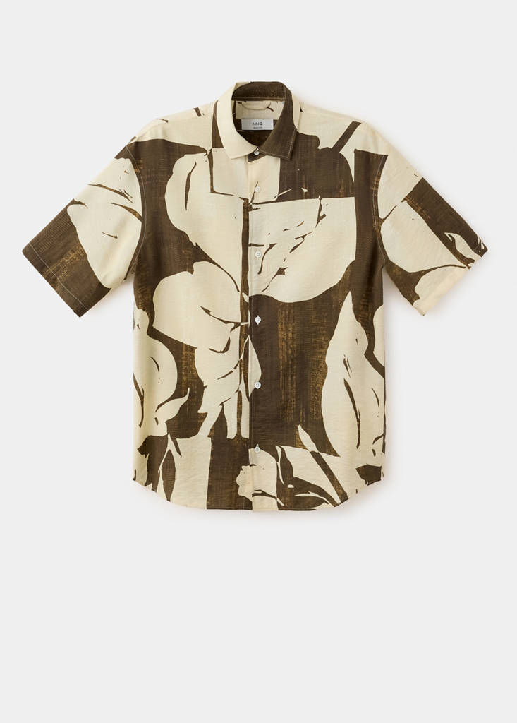 Printed relaxed fit shirt — Vanilla