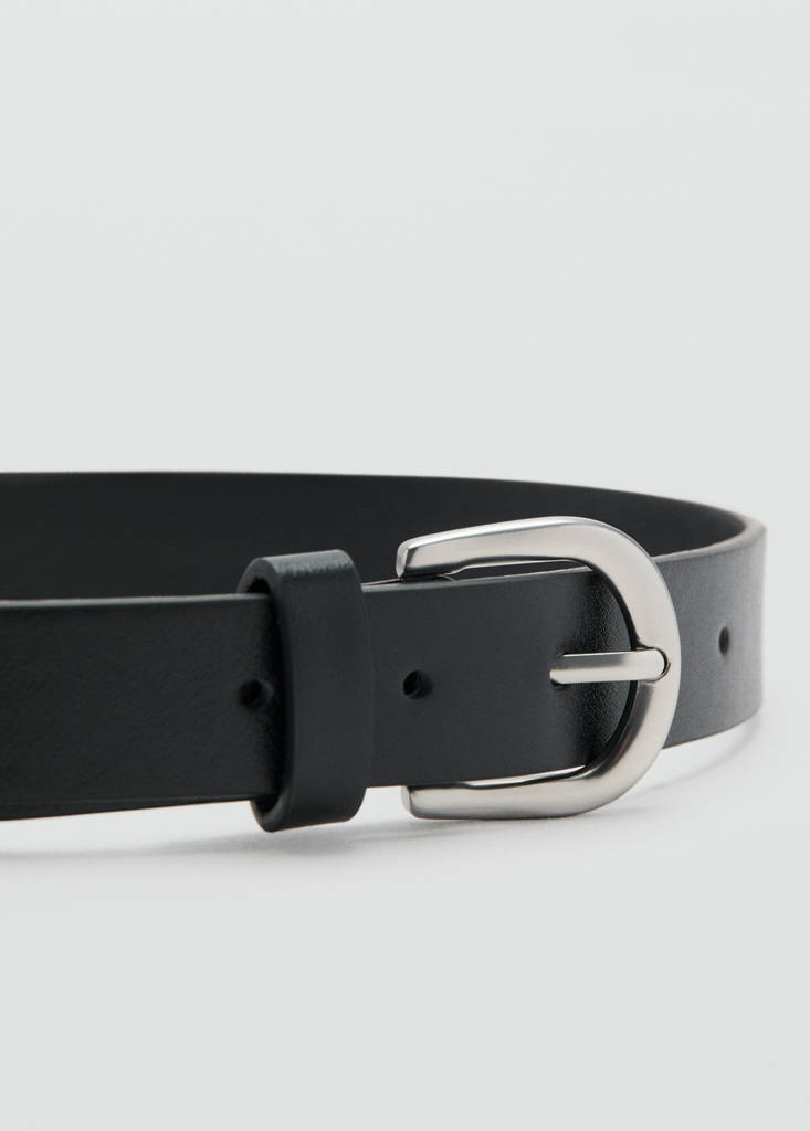 Faux-leather belt — Black