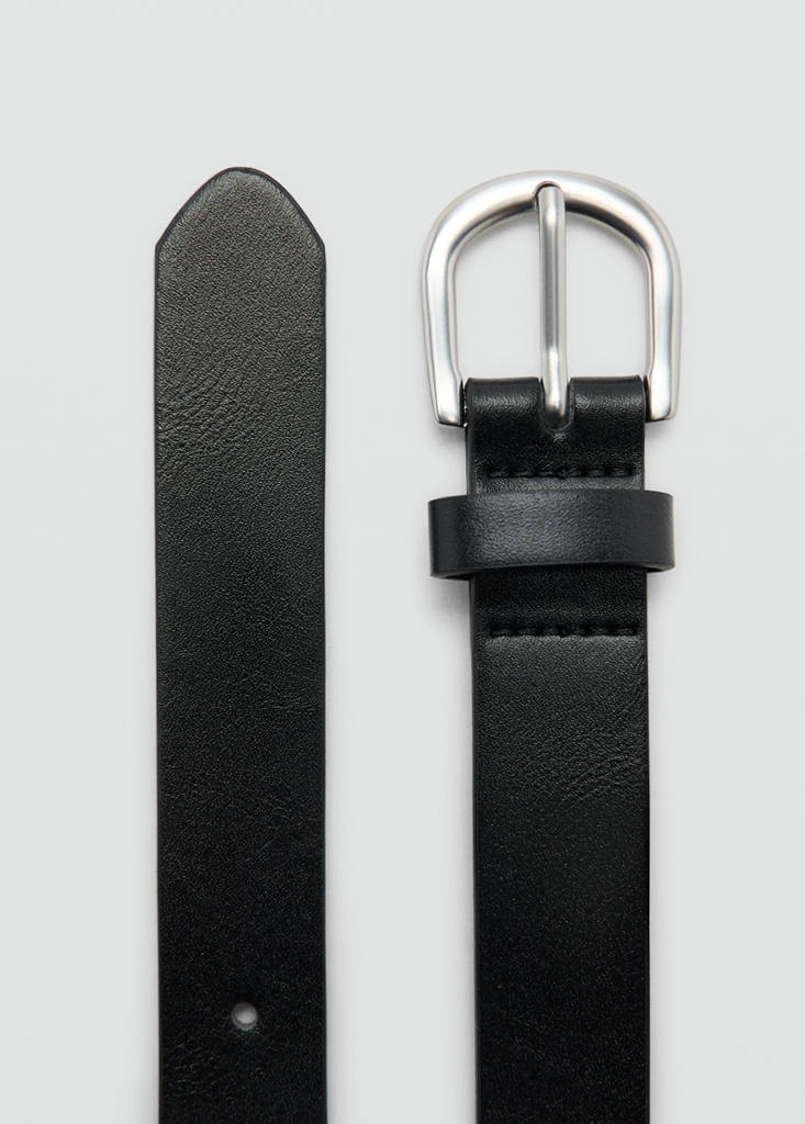 Faux-leather belt — Black