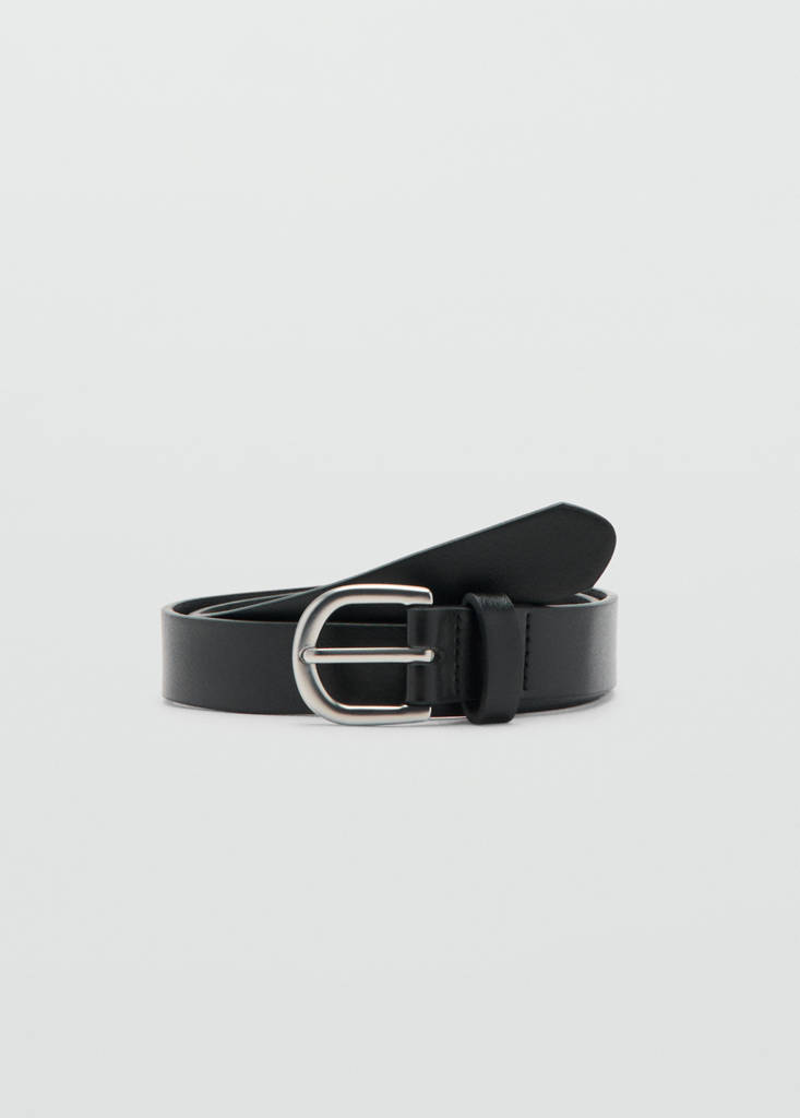 Faux-leather belt — Black