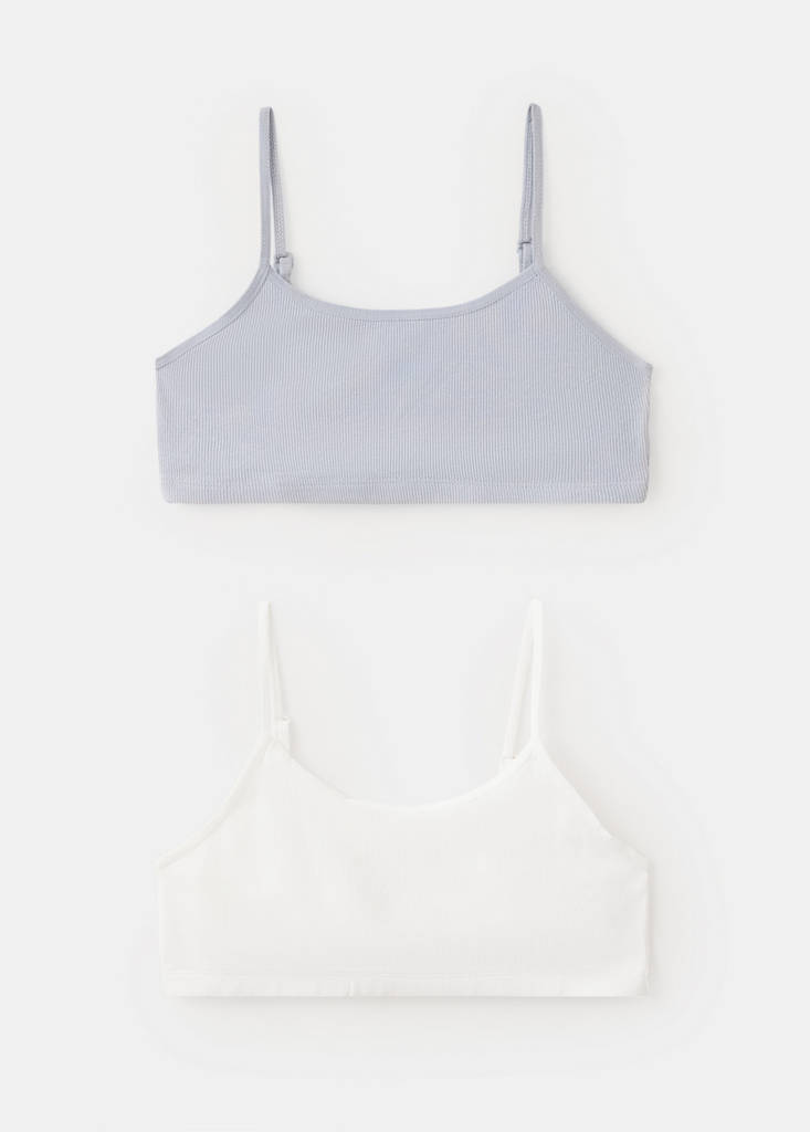 Biustonosz bandeau z bawełny złamana biel - Dzieci - 9-10 lata - MANGO KIDS