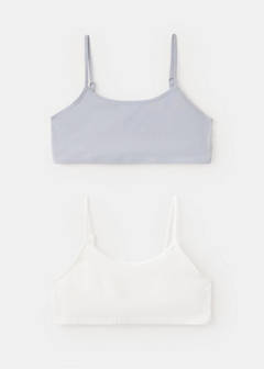 Cotton bandeau bra — Off White 1
