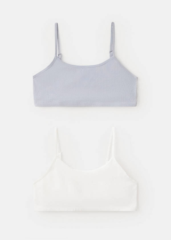 Cotton bandeau bra — Off White
