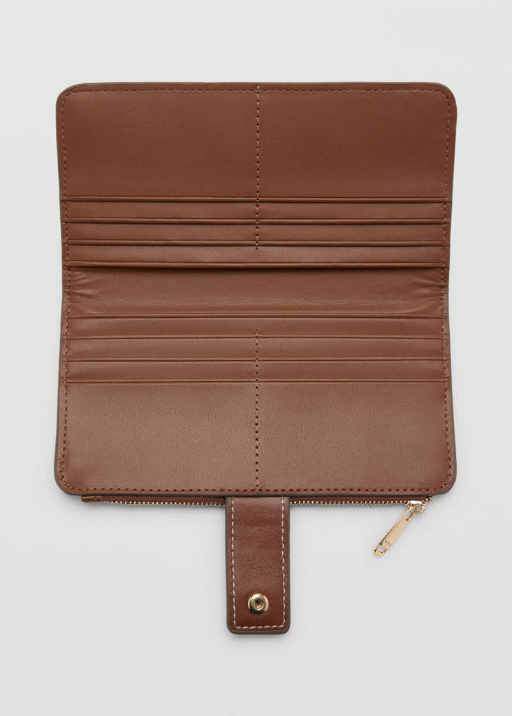 Large wallet with logo print — Brown
