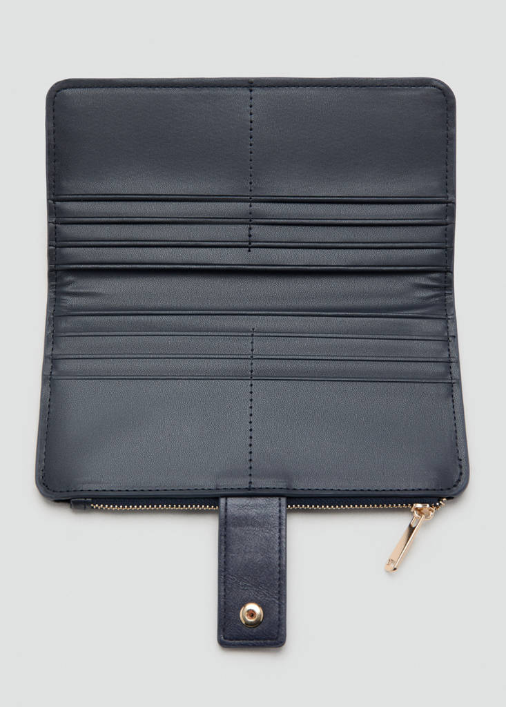 Large wallet with logo print — Navy