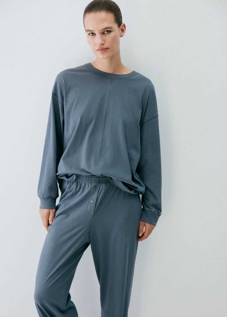 Pyjama bottoms 100% cotton — Blue