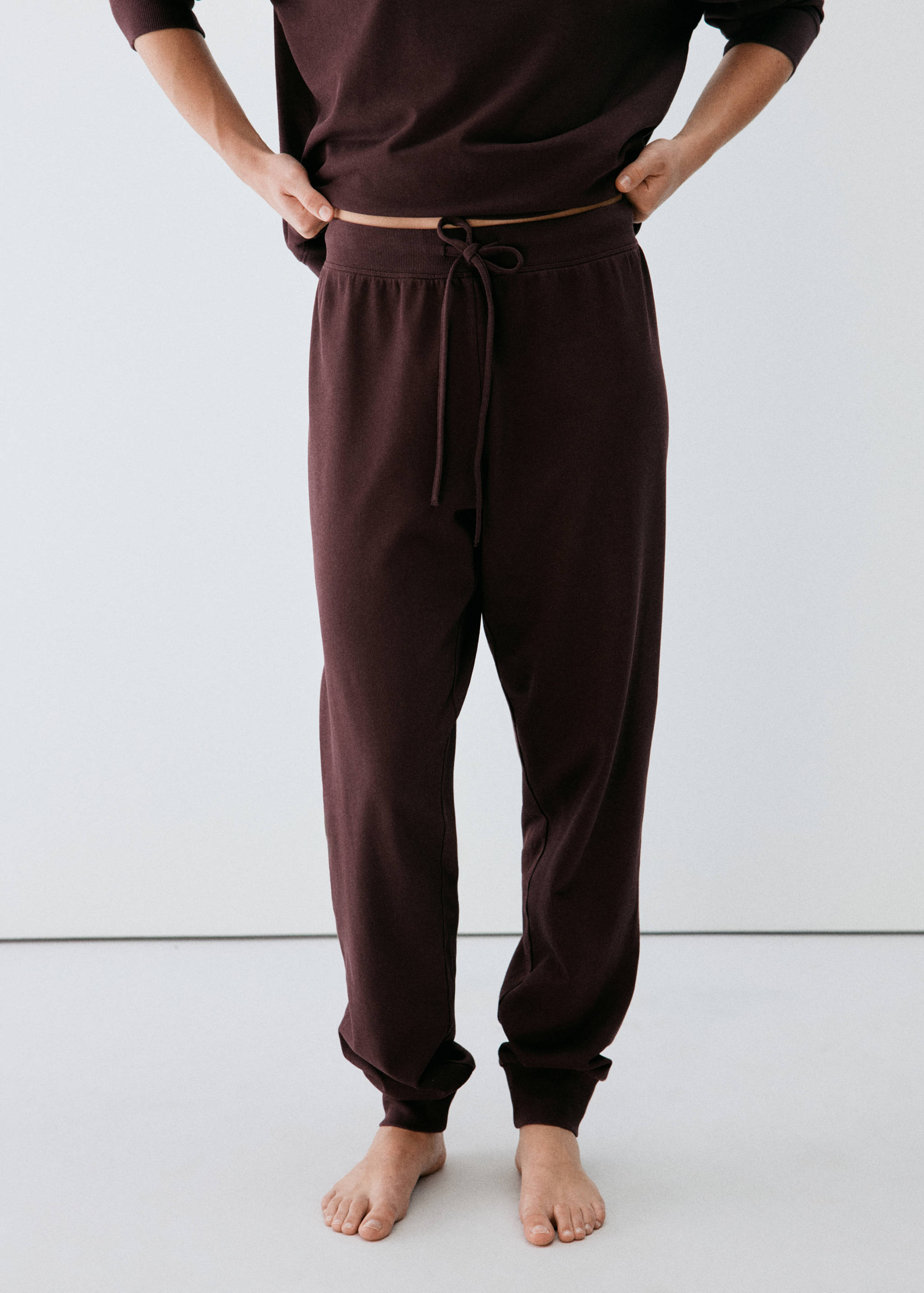 Cotton pyjama trousers with an elasticated waistband - Medium plane