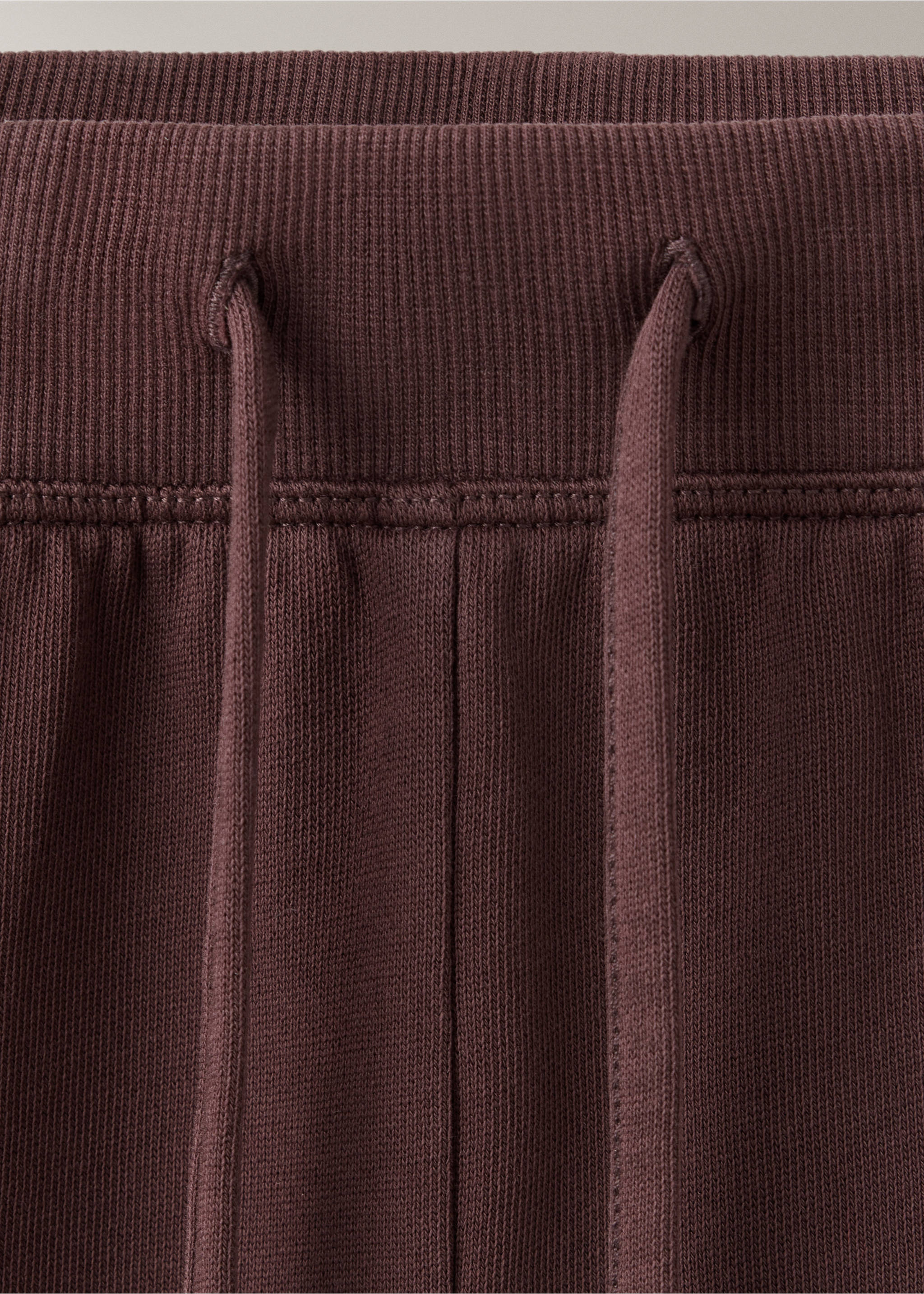 Cotton pyjama trousers with an elasticated waistband - Details of the article 8, Burgundy. Ref: 37062915-00.
