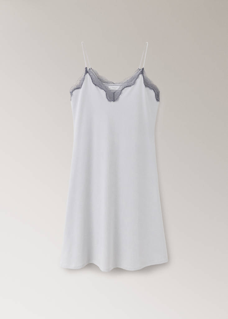 Lyocell cotton lace nightdress — Grey
