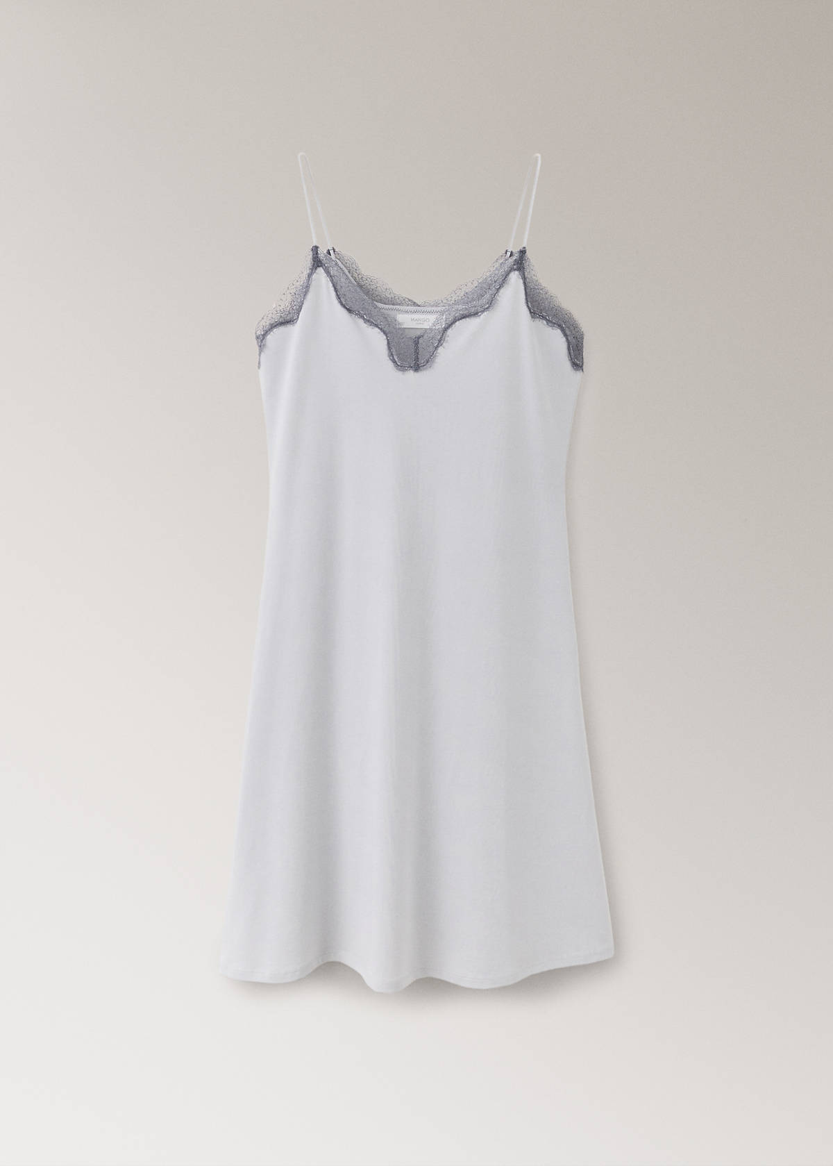 Lyocell cotton lace nightdress — Grey