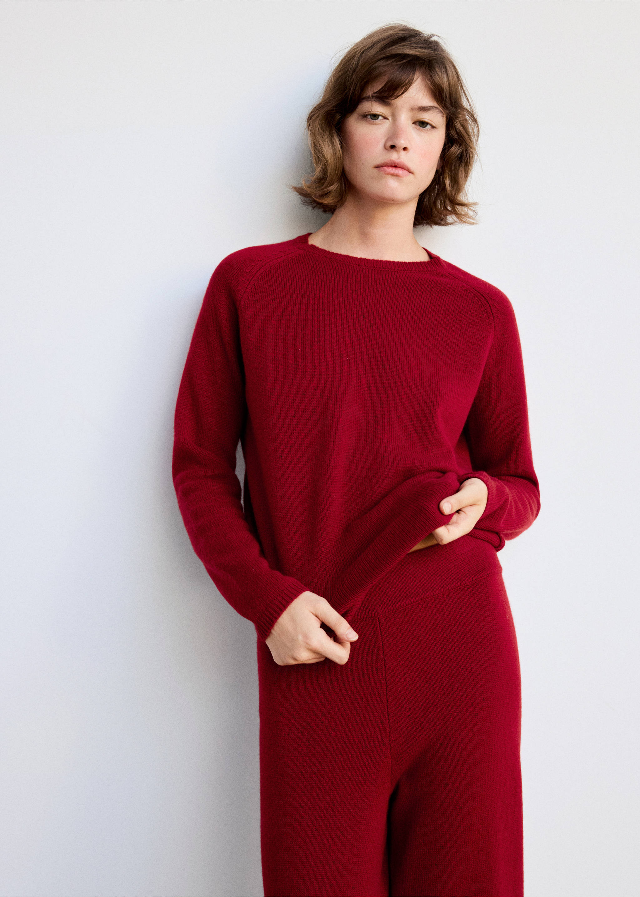 Thick 100% cashmere knit jumper - Medium plane, Red. Ref: 37062919-00.
