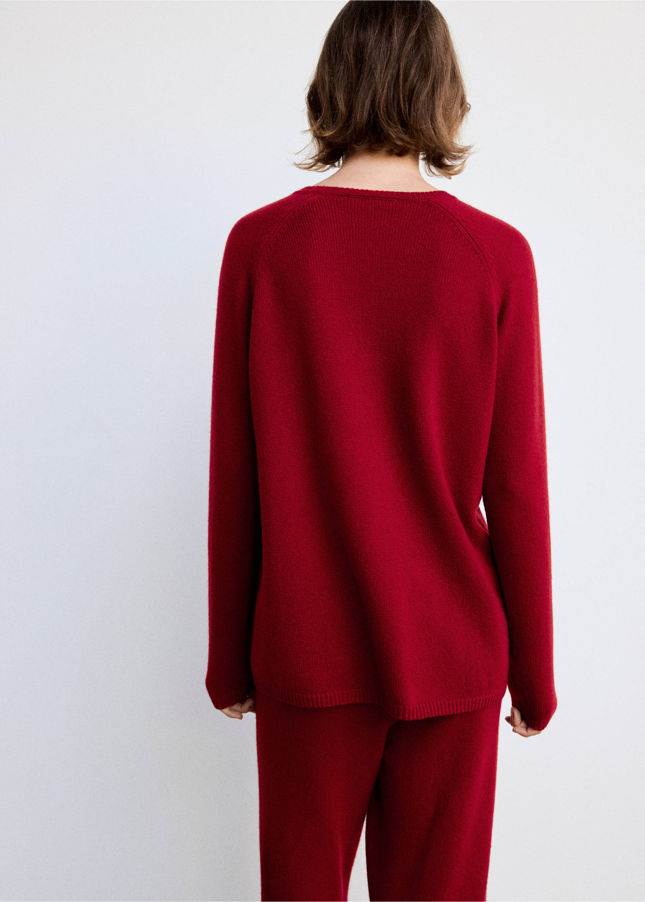 Thick 100% cashmere knit jumper - Reverse of the article, Red. Ref: 37062919-00.