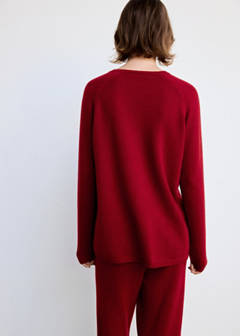 Thick 100% cashmere knit jumper — Red 3