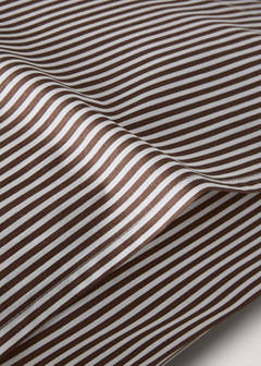 Two striped cotton pillowcases, 200 thread count, 50 x 75 cm — Coffee 2
