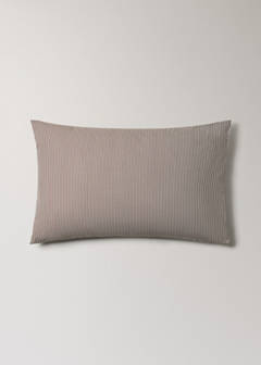 Two striped cotton pillowcases, 200 thread count, 50 x 75 cm — Coffee 5