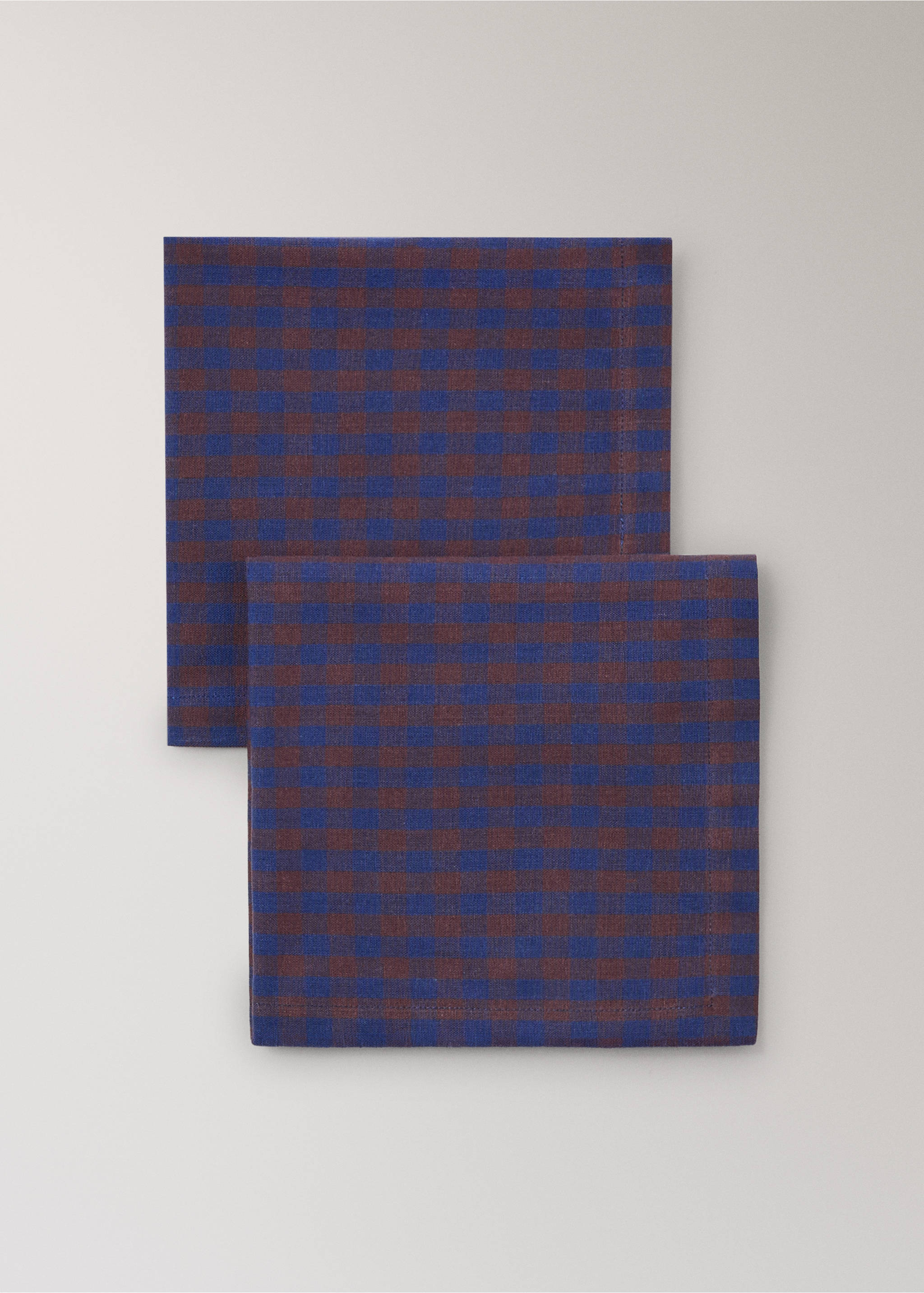 Lot de 2 serviettes de table coton - Détail de l'article 1, Bleu indigo. Ref: 37062922-00.