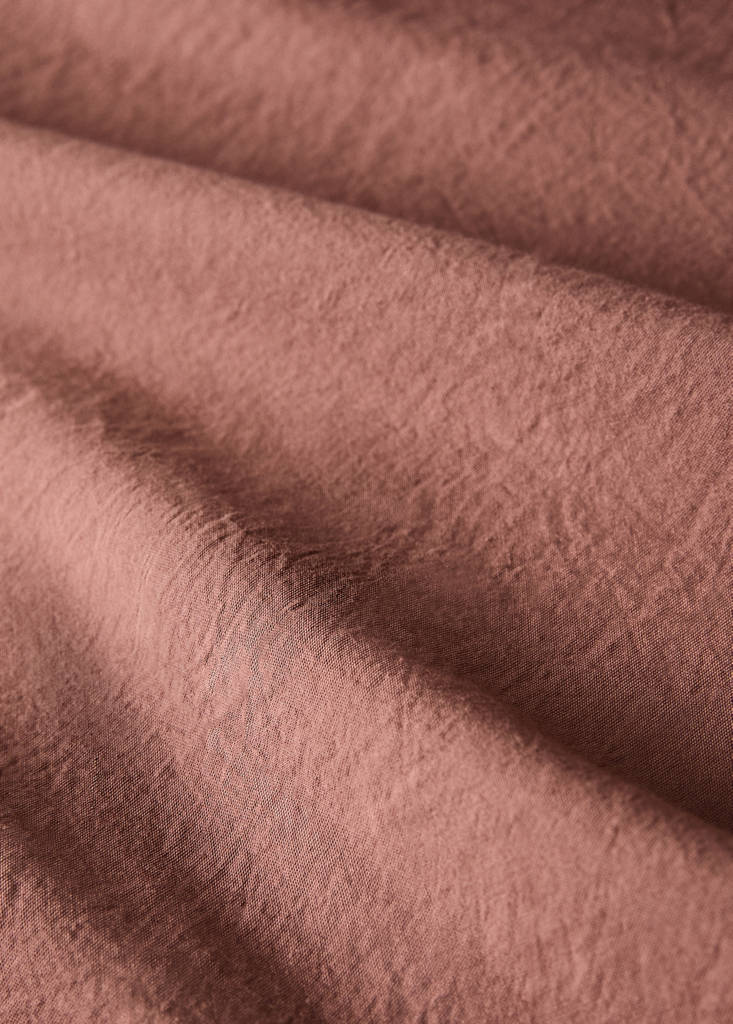 Washed cotton fitted sheet for king bed — Medium Pink