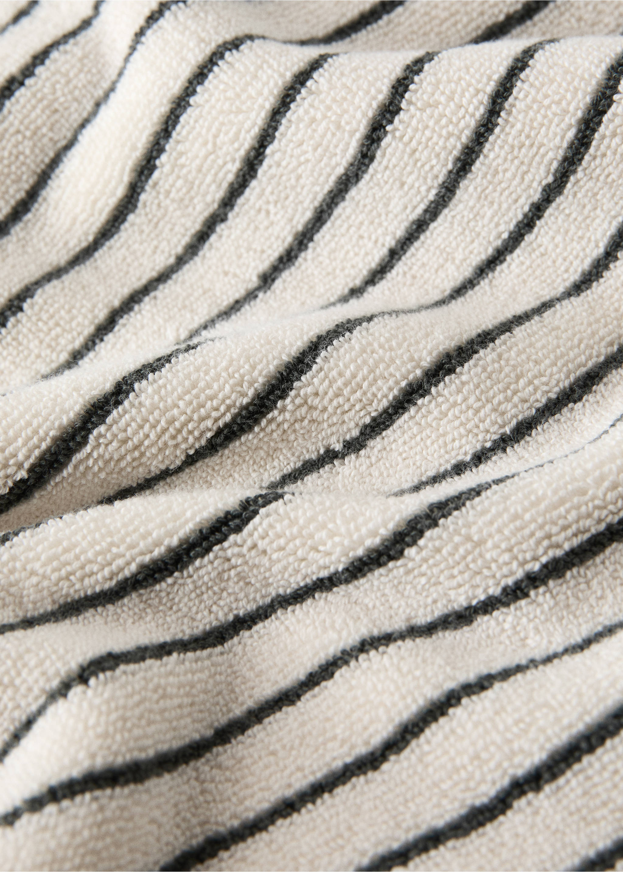 100% cotton striped bath mat - Details of the article 1, Petrol Blue. Ref: 37062930-00.