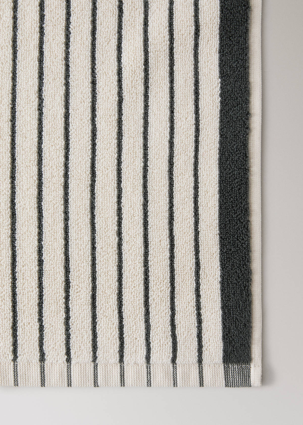 100% cotton striped bath rug — Petrol Blue