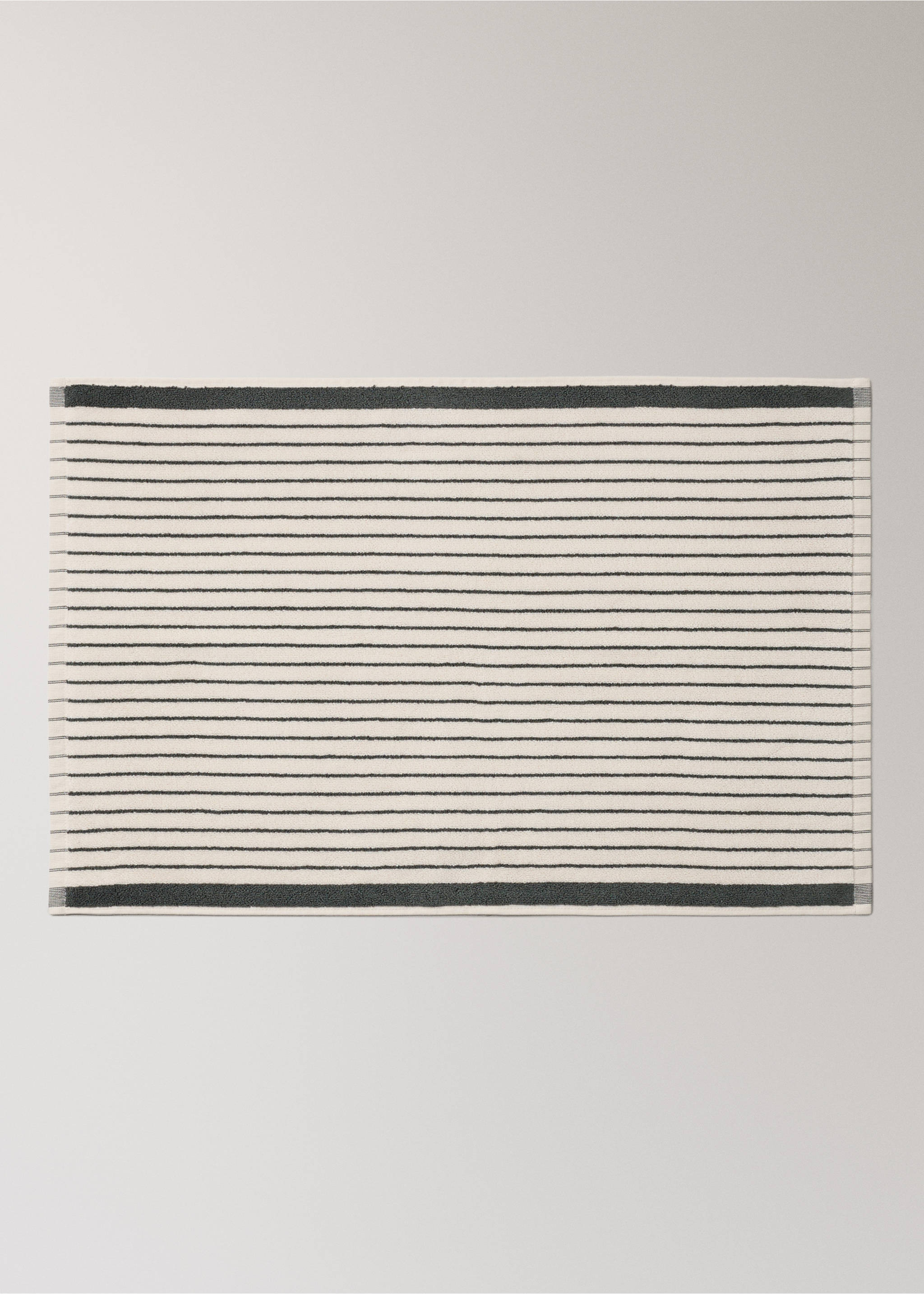 100% cotton striped bath mat - Article without model, Petrol Blue. Ref: 37062930-00.